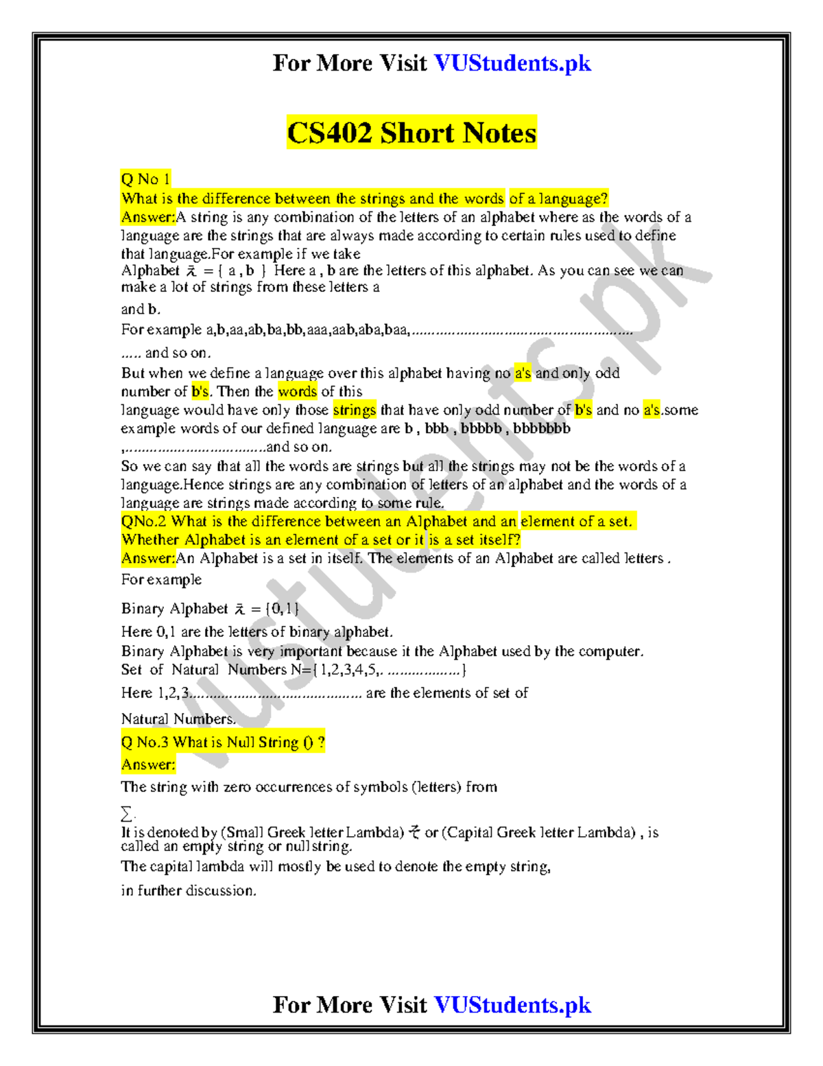 CS402 Short Notes - By Junaid - CS402 Short Notes Q No 1 What Is The ...