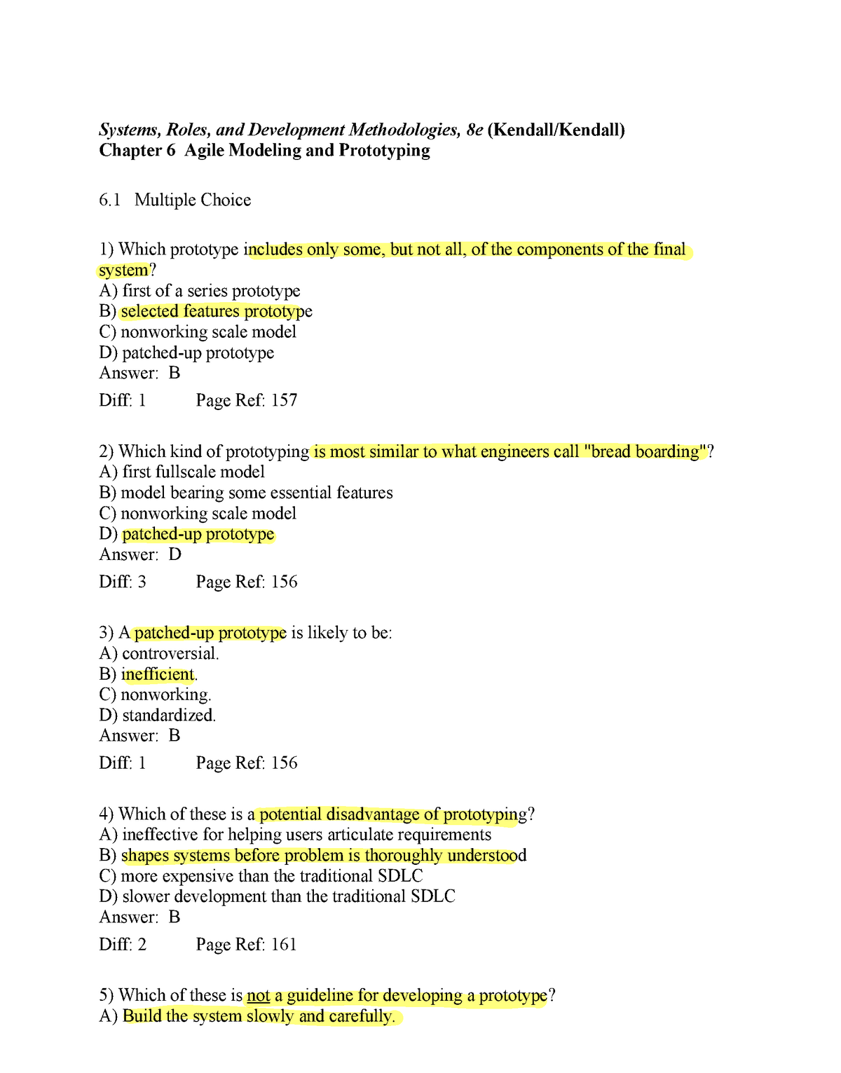 Sad ch06 - Lecture notes 1-10 - Systems, Roles, and Development ...