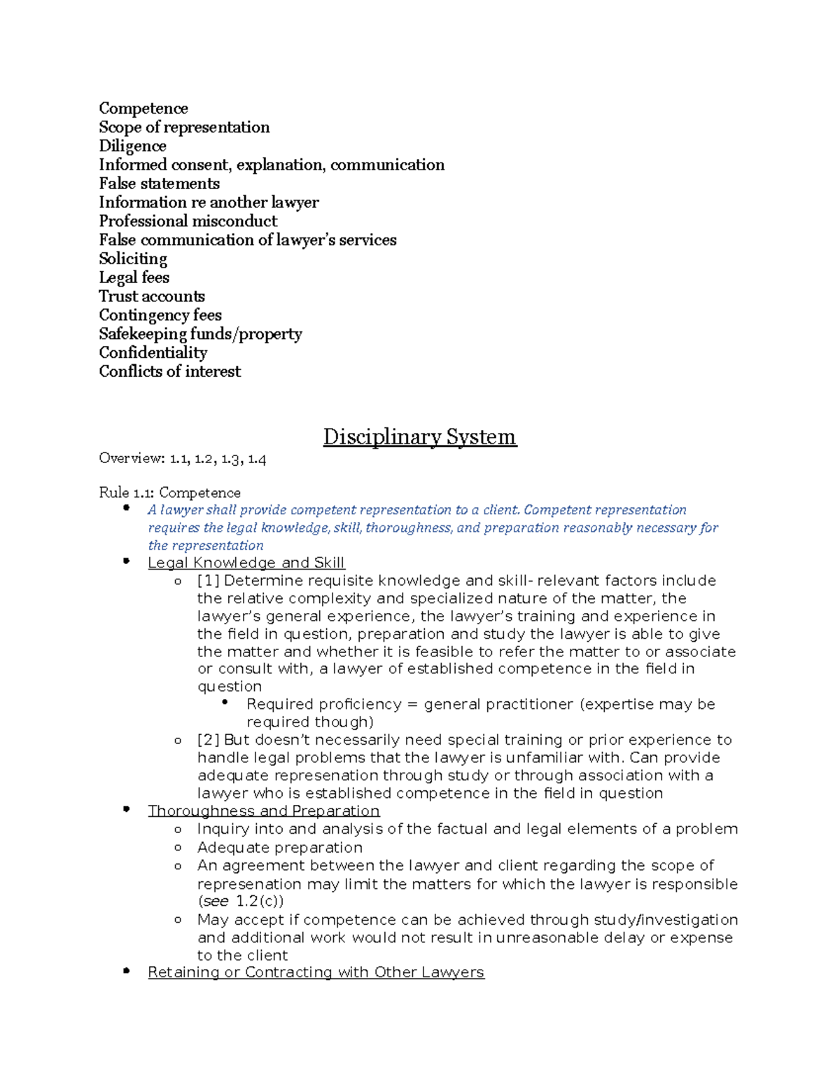 Professional Responsibility - Sheetz - Competence Scope of ...