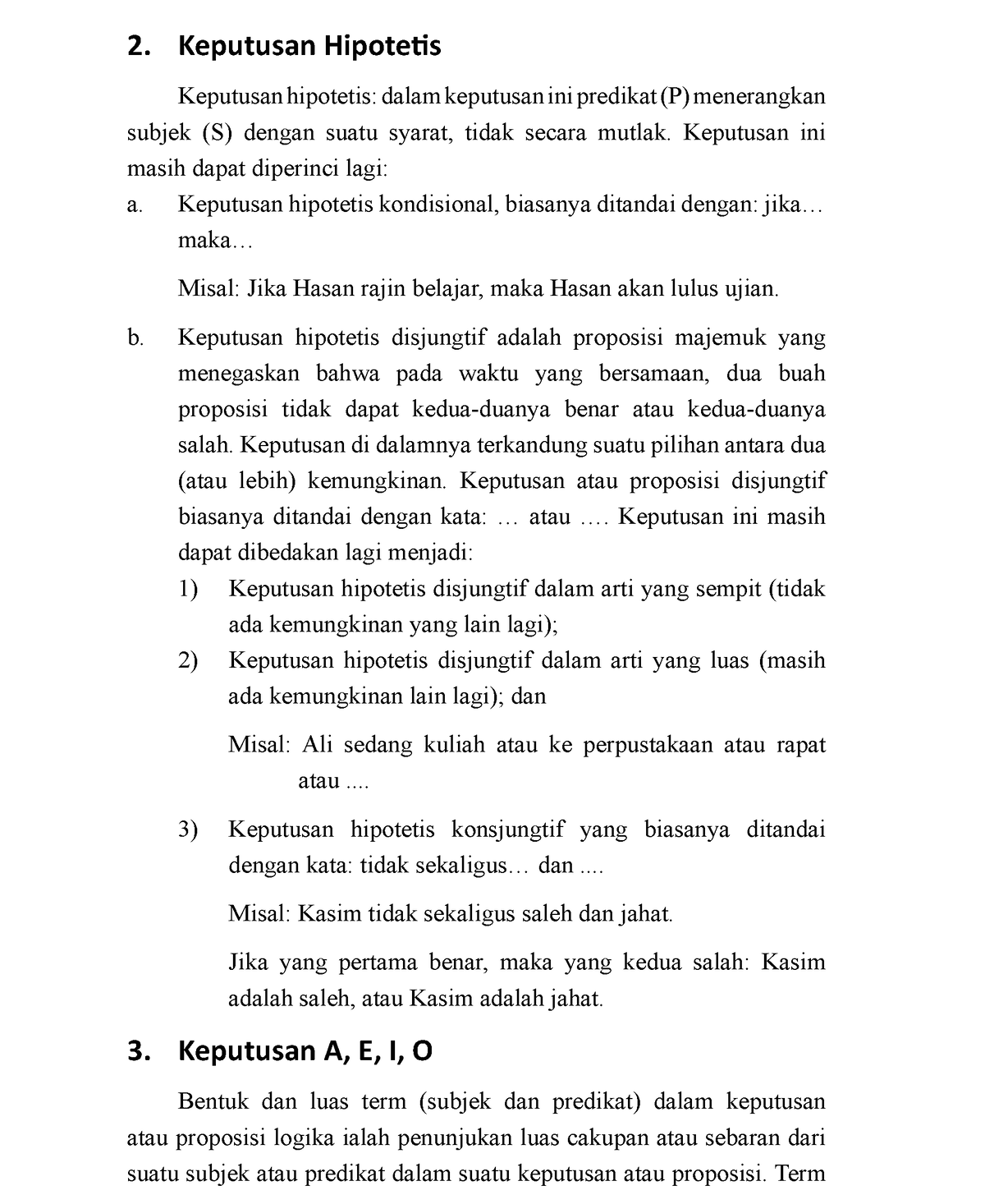 Catatan Filsafat Lanjutan 26 - 2. Keputusan Hipotetis Keputusan ...