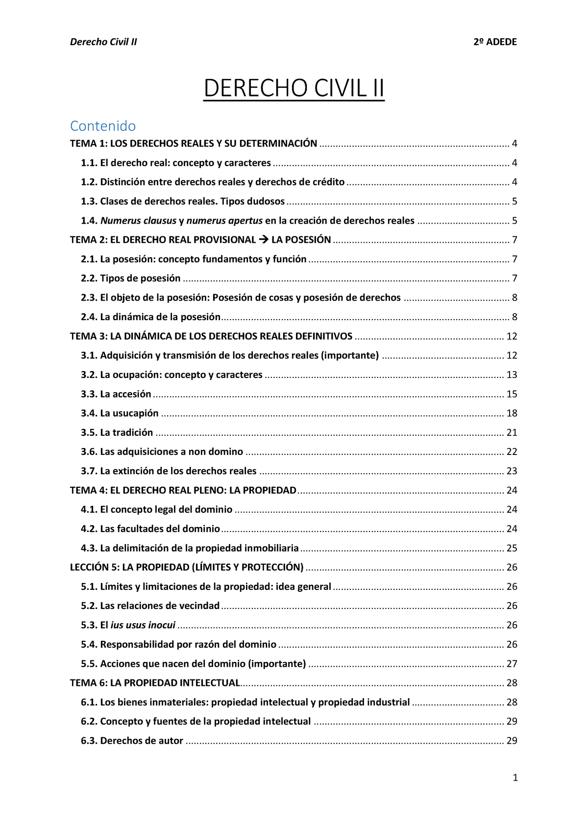 Apuntes Derecho Civil Ii Derecho Civil Ii 2º Adede Derecho Civil Ii Contenido Tema 1 Los 6461