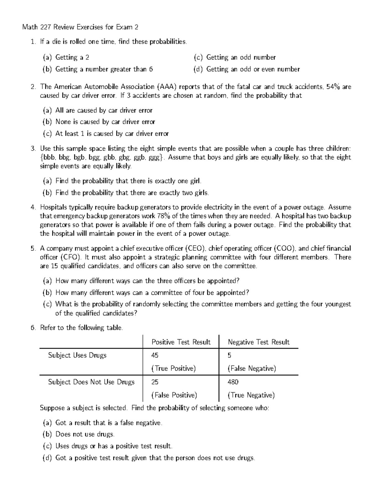 Pratice 2 - Lecture notes 4.5 - Math 227 Review Exercises for Exam 2 If ...