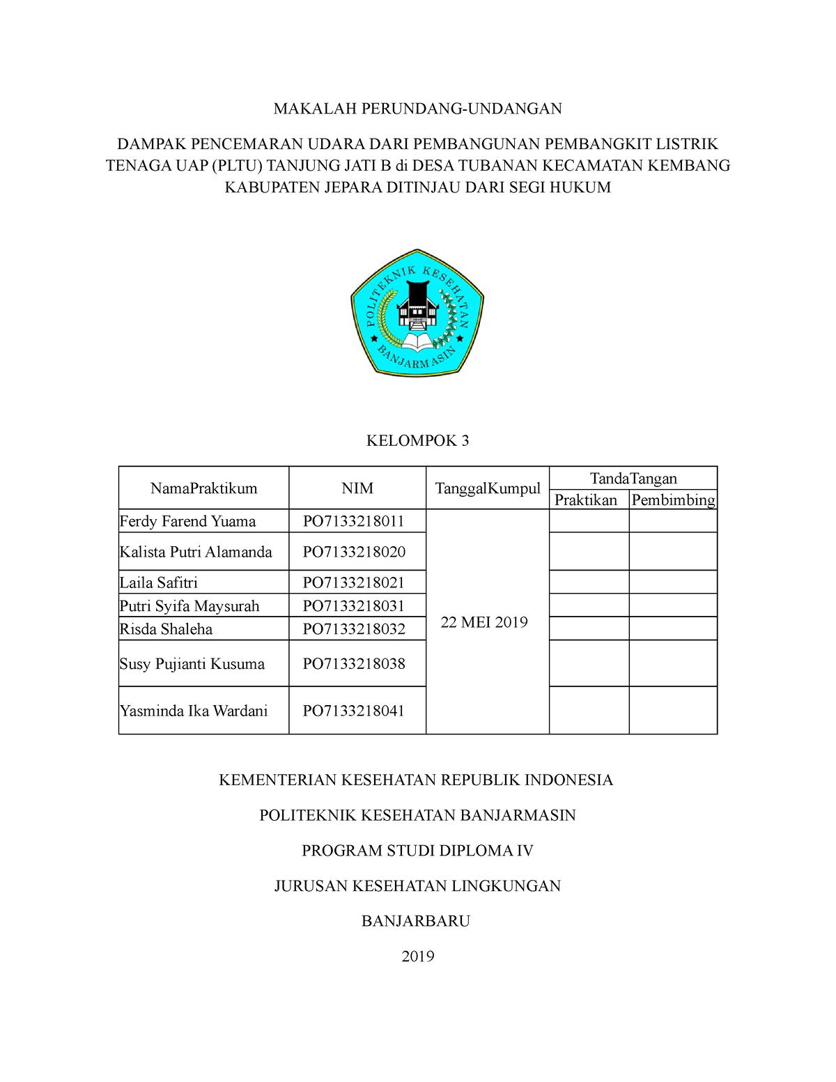 DAMPAK PENCEMARAN UDARA DARI PEMBANGUNAN PEMBANGKIT LISTRIK TENAGA UAP