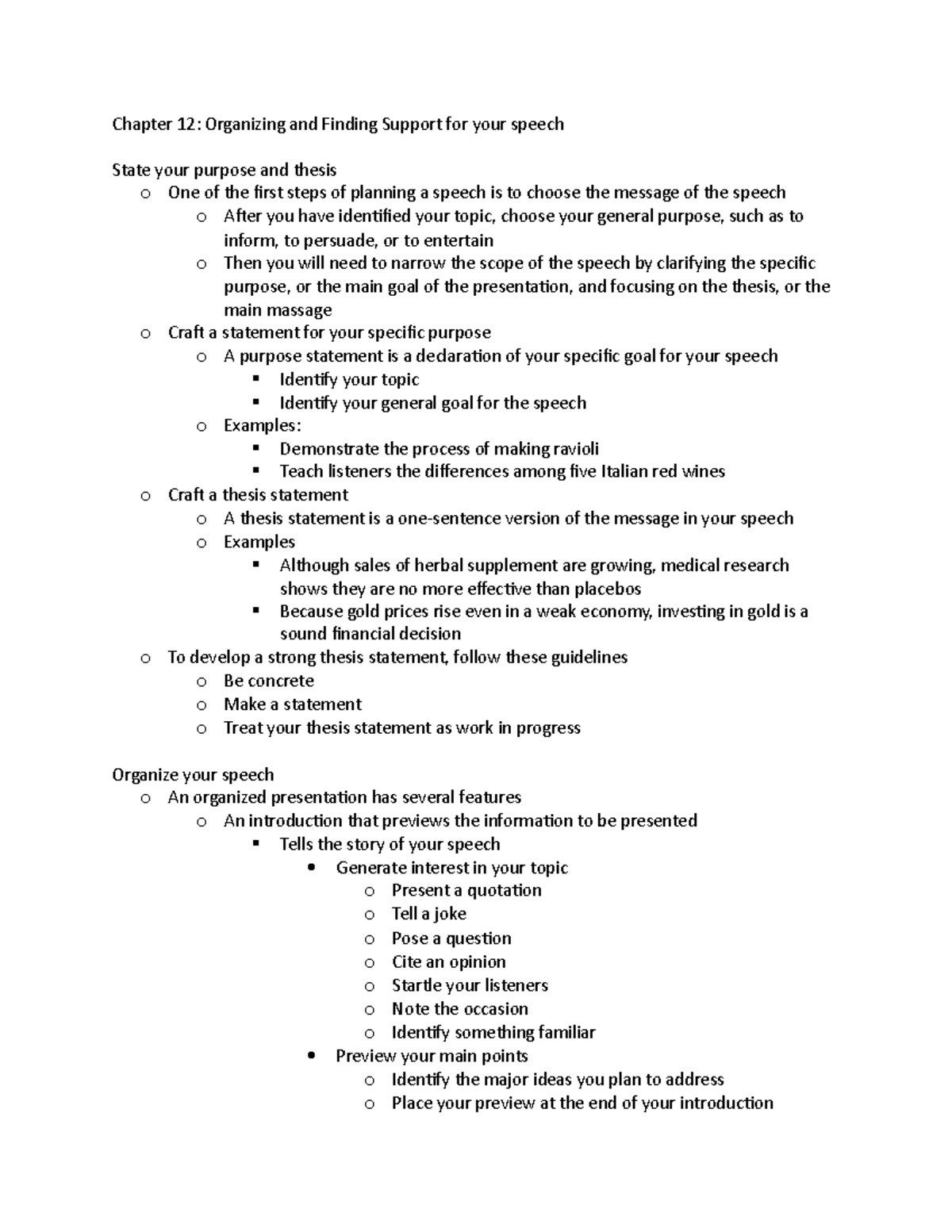 Chapter 12 - notes - Chapter 12: Organizing and Finding Support for ...