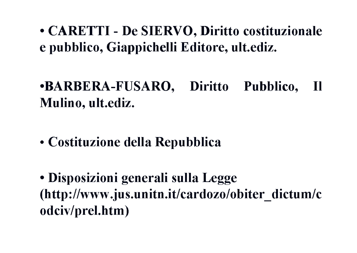 Diritto Costituzionale E Pubblico Caretti De Siervo 2020 Pdf Diritto Pubblico - •• CARETTI CARETTI - DeDe SIERVO, SIERVO