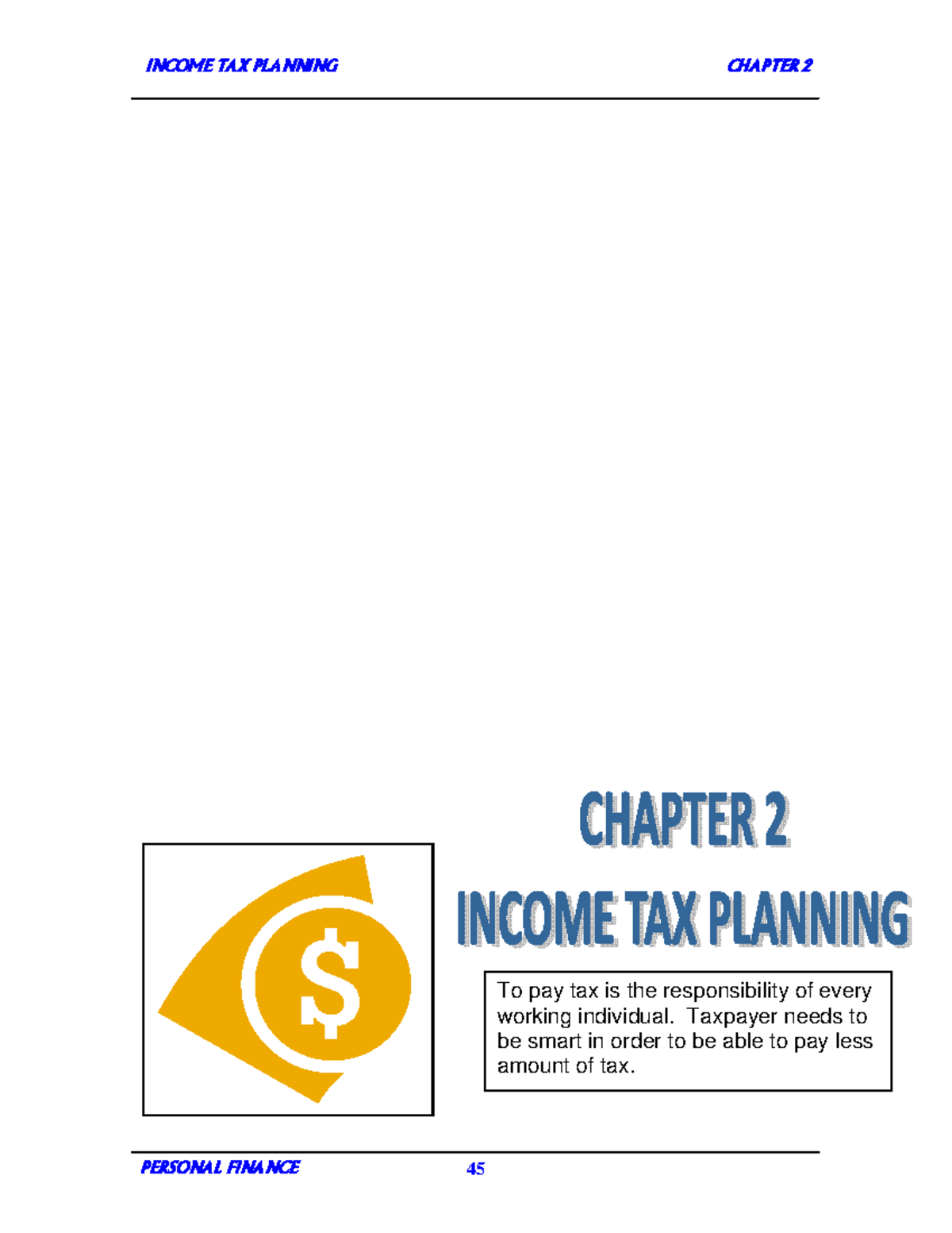 Notes for chapter 3 tax and some exercise Personal Financial