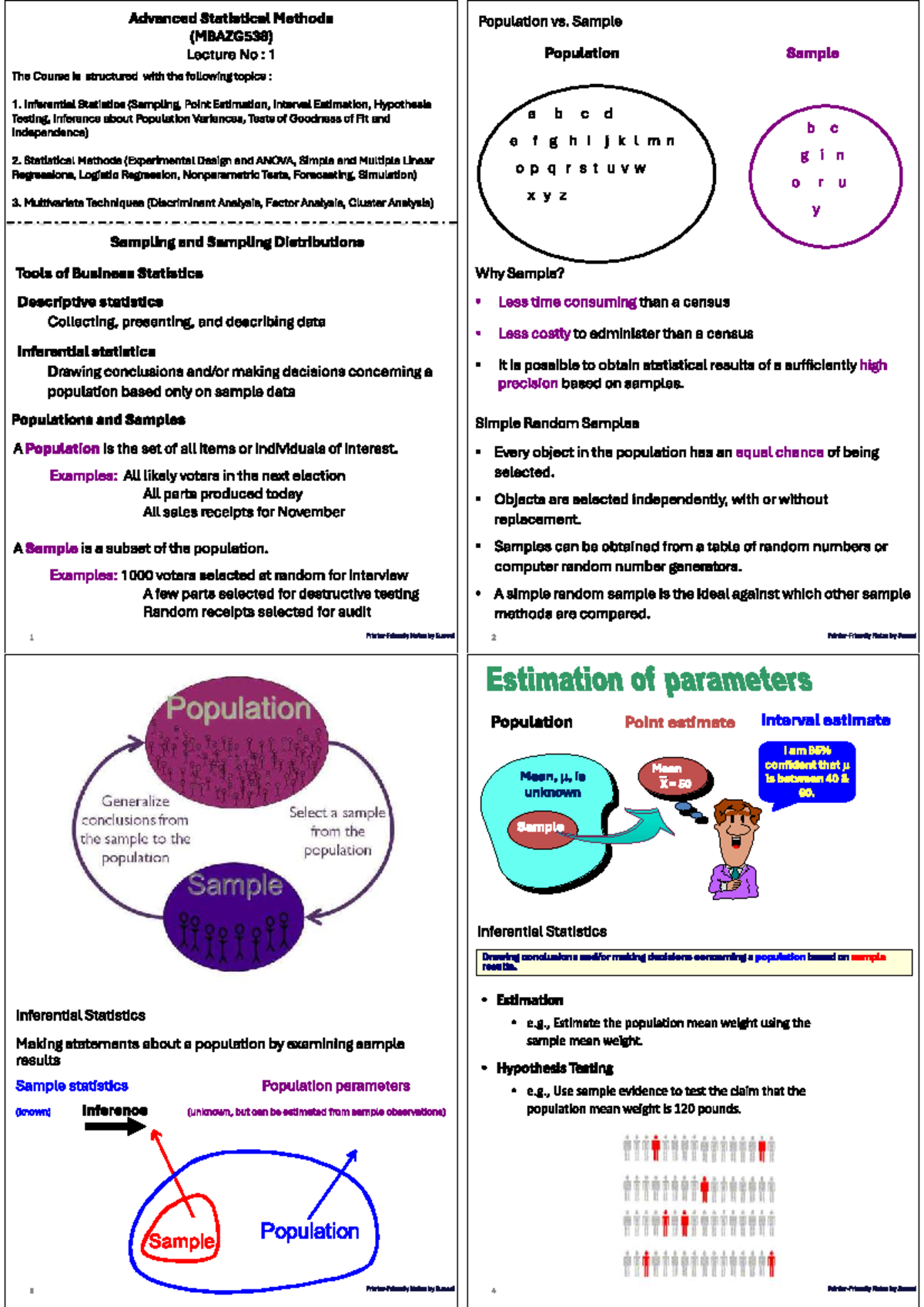 Asm - None - Advanced Statistical Methods Population vs. Sample ...