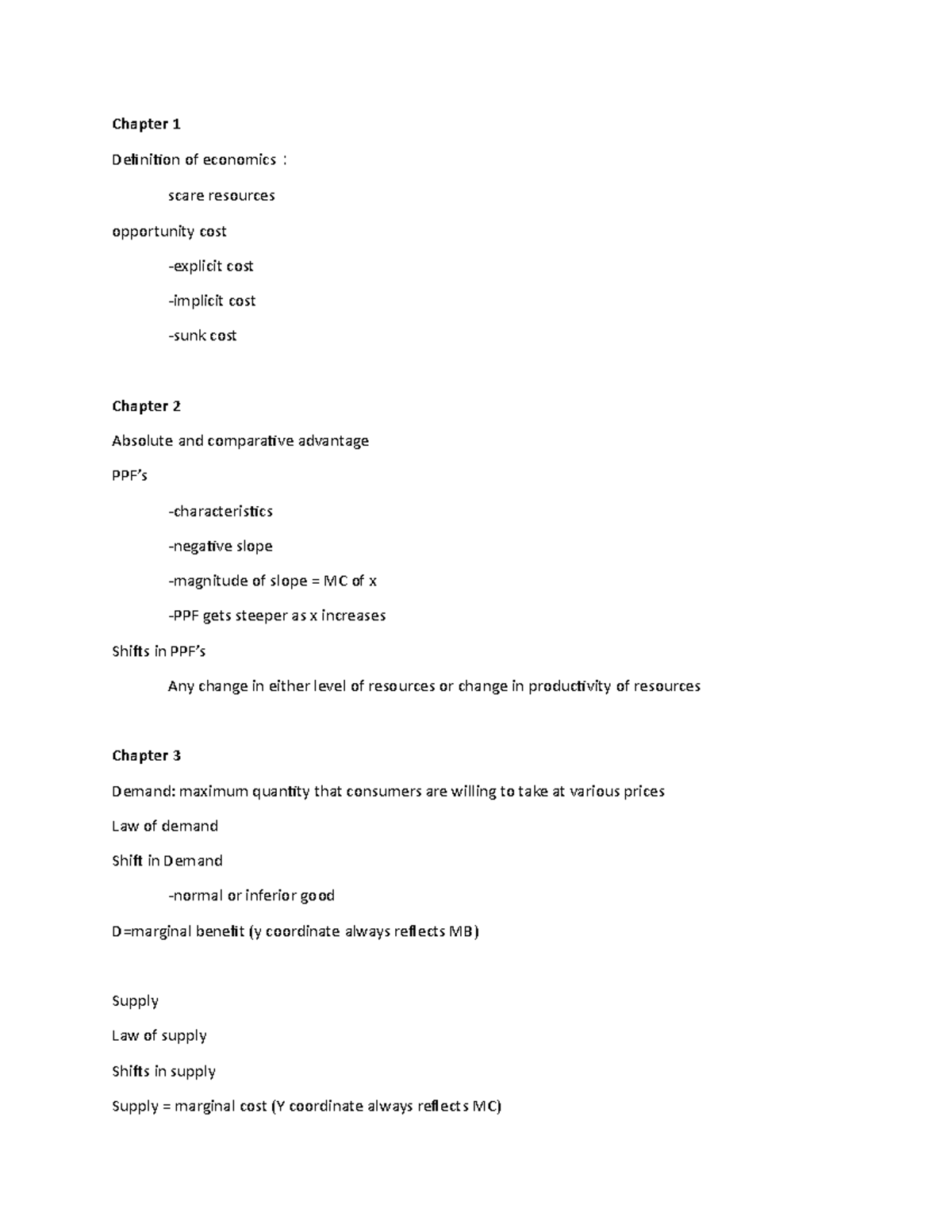 ECON 251 Review Outlines - Chapter 1 Definition Of Economics： Scare ...