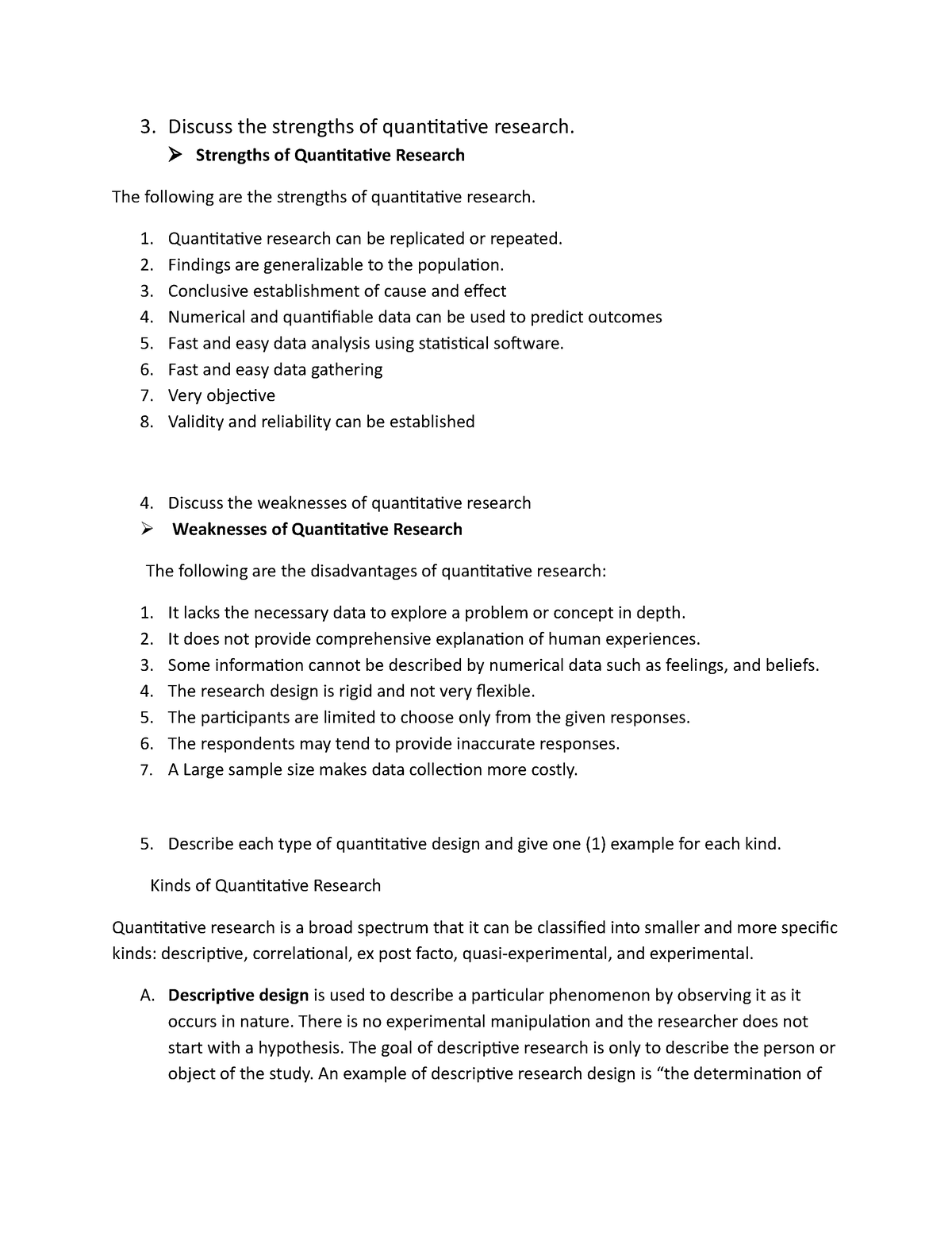 3 Discuss The Strengths Of Quantitative Research