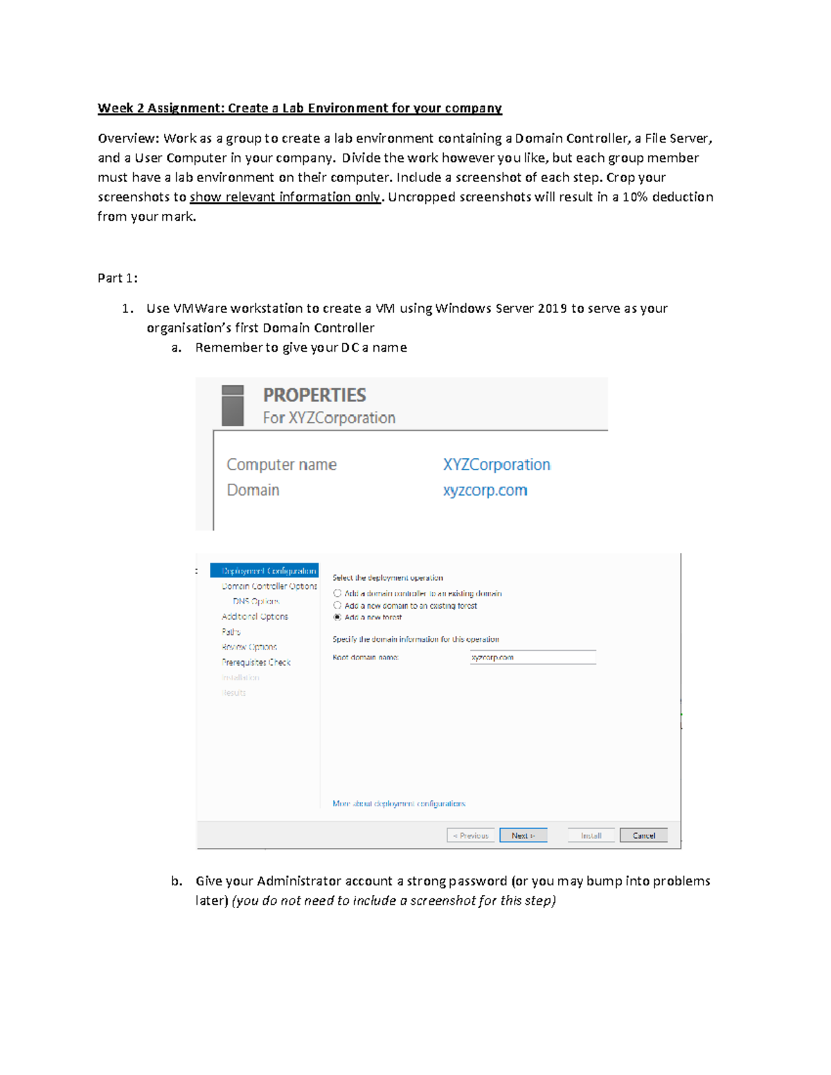 Group 7 Week 3 Assigment Setting up lab environment Week 2