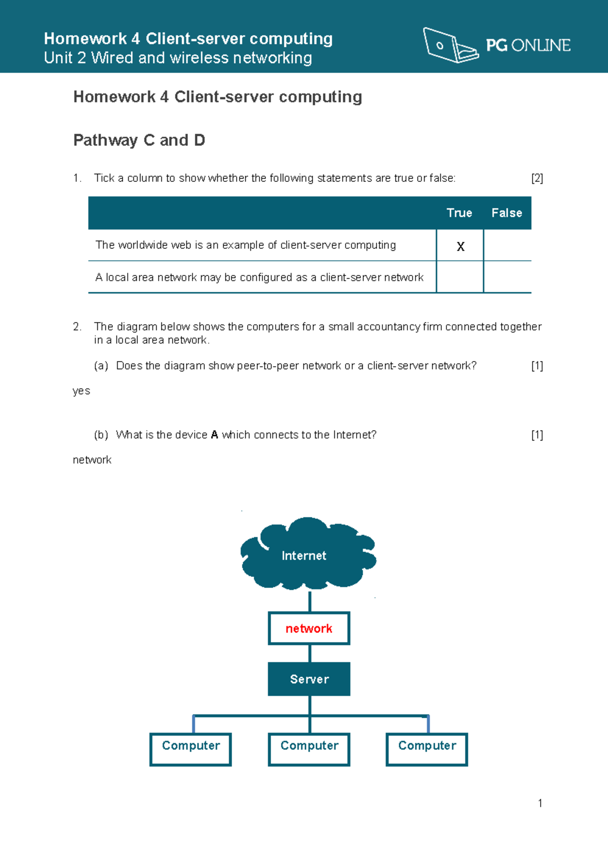 Homework for ict - ict - Homework 4 Client-server computing Pathway C ...