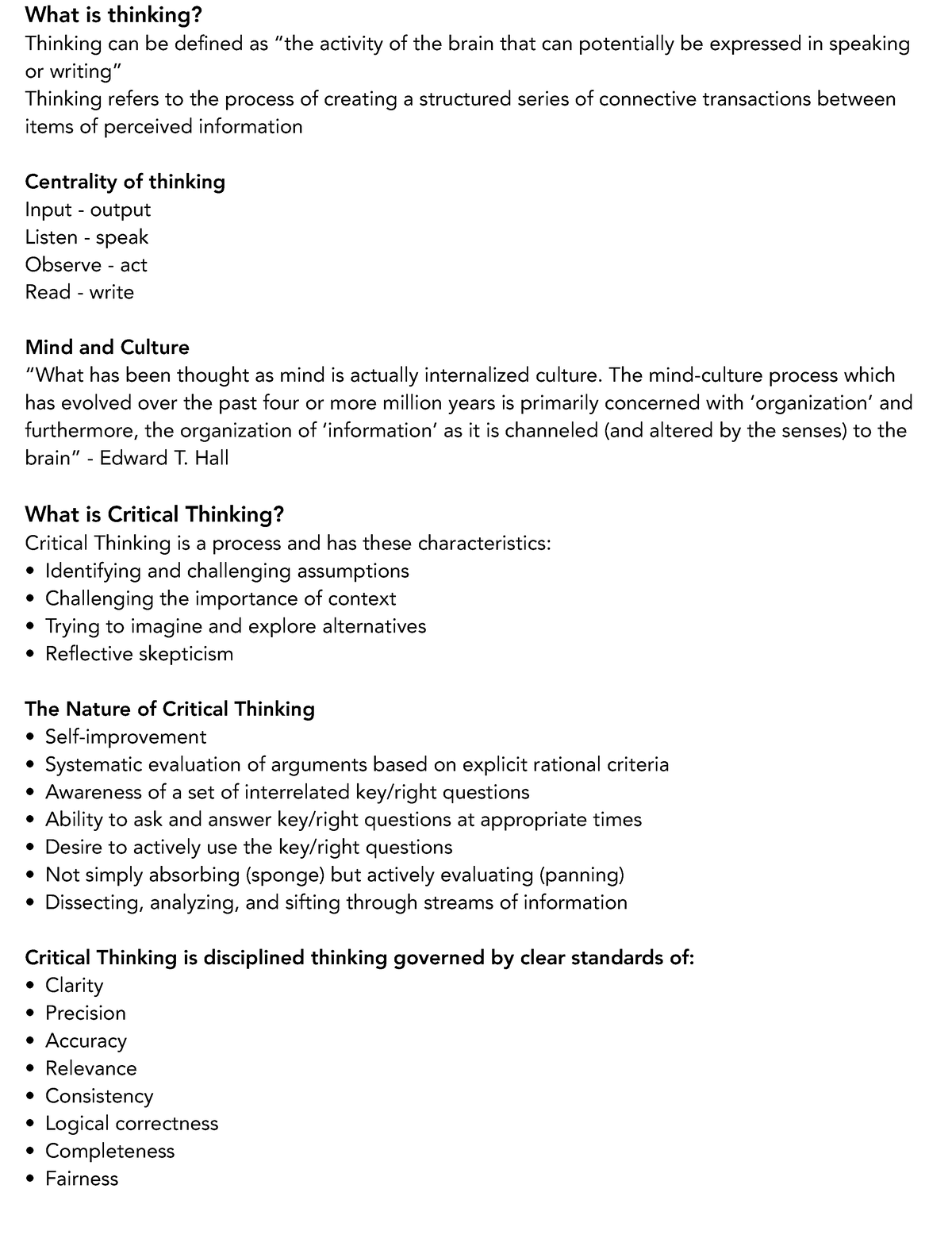 logic and critical thinking freshman course unit 1