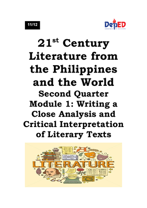 21st-century- Q1 M4 - dfgdfgdfg - 21st Century Literature from the  Philippines and the World Quarter - Studocu