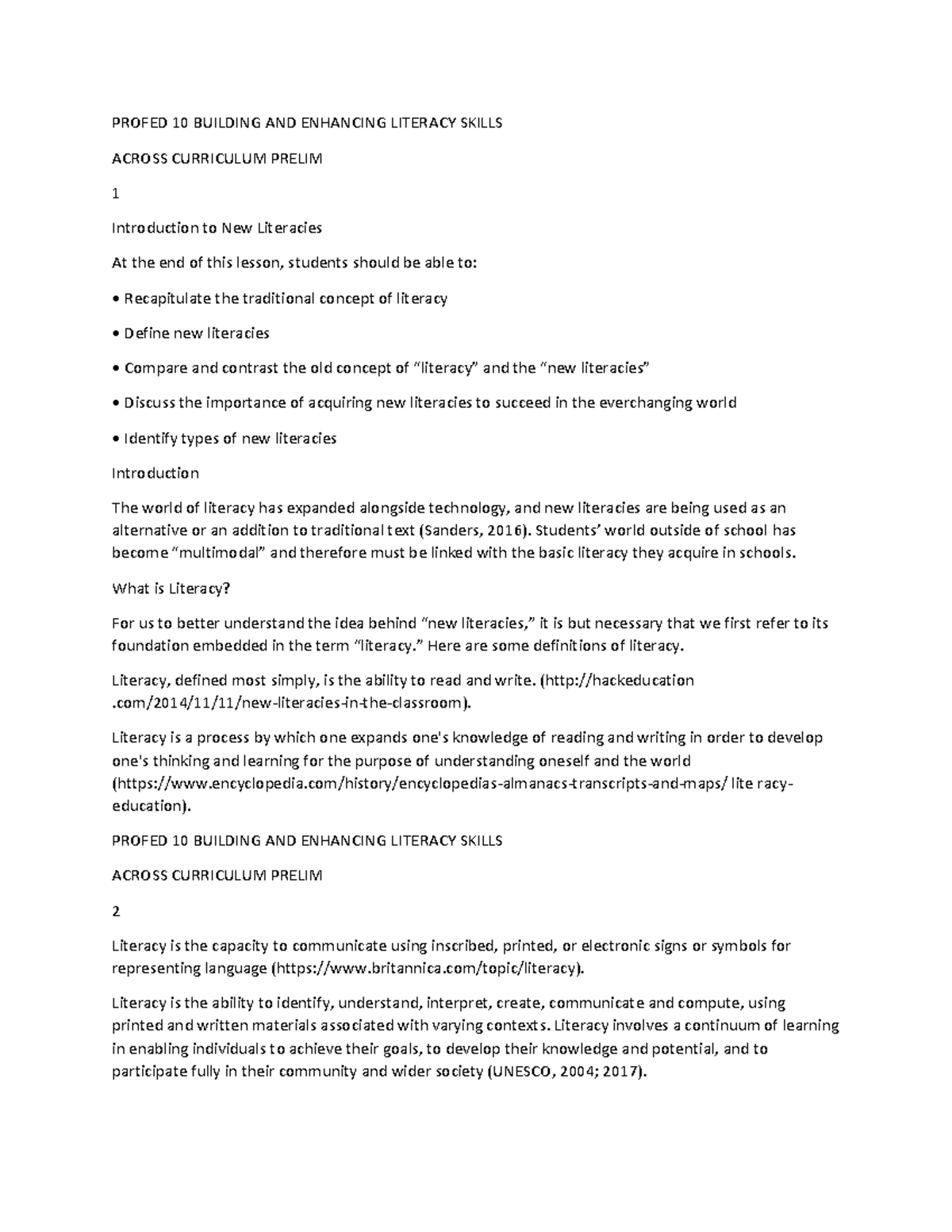 Profed 10 Building AND Enhancing Literacy Skills - PROFED 10 BUILDING ...