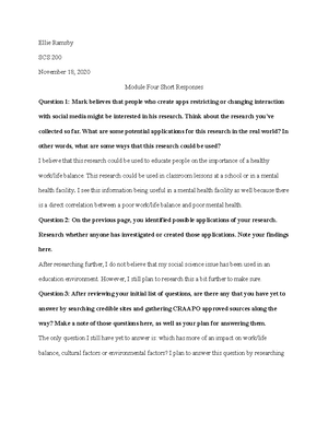 Jake Stiver SCS 200 Applied Social Sciences module 2 short responses ...