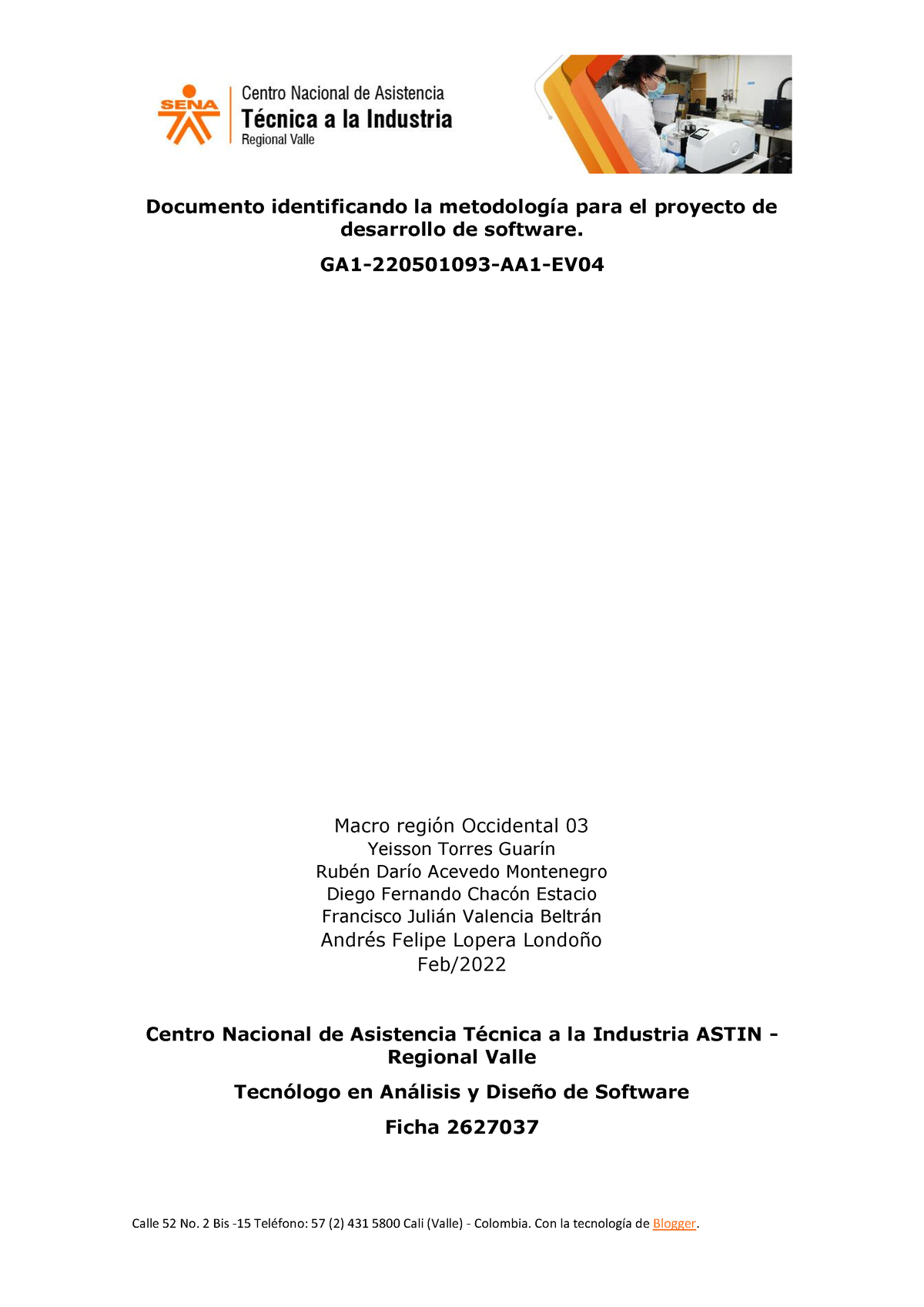 Documento Identificando La Metodología Para El Proyecto De Desarrollo De So1 Ga1 220501093 4267