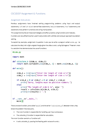 6. Functions of python programming language and modularity