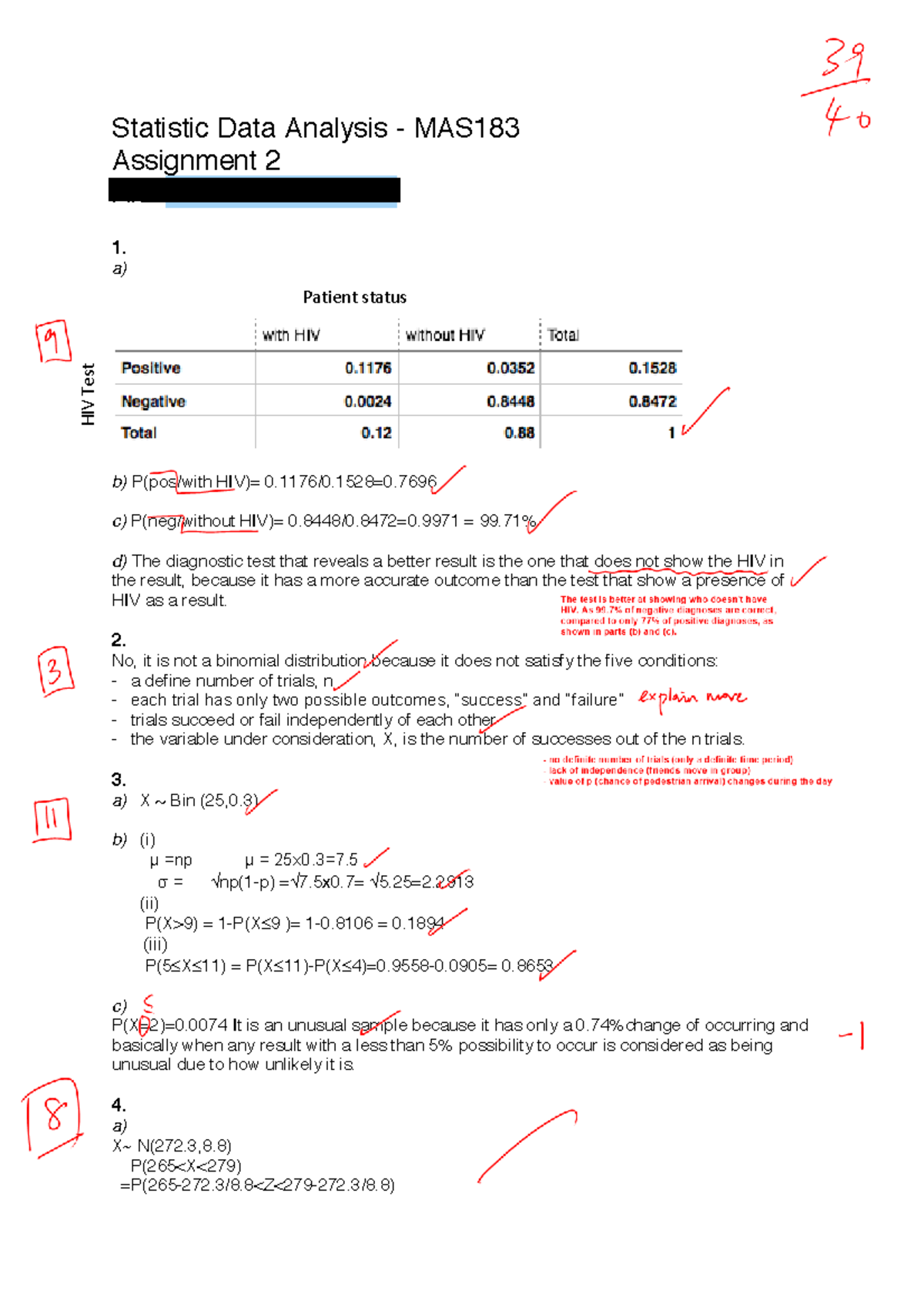 Mas183 Assignment 2 Statistic Data Analysis Mas183 Assignment 2 Alessia Foia 33453756 1 A