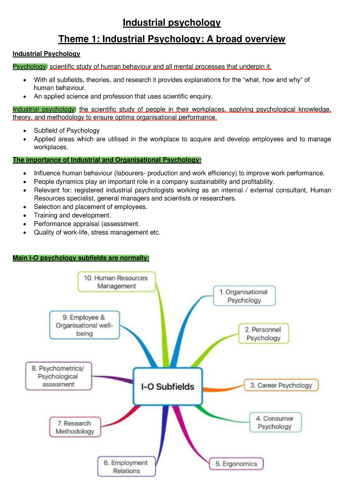 dissertation topics in industrial psychology