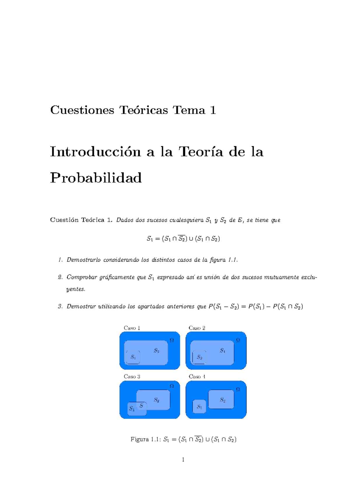 Cuestiones Tema 1 - Cuestiones Te ́oricas Tema 1 Introducci ́on A La ...