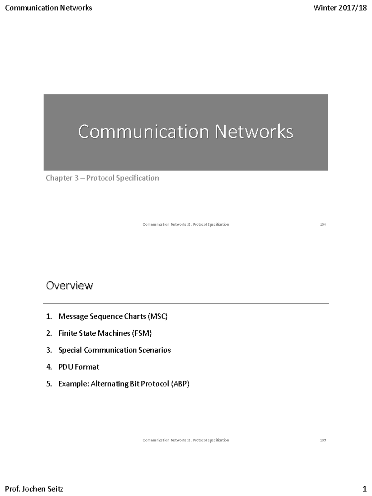 V03 - Protocol Specification - Communication Networks Chapter 3 ...