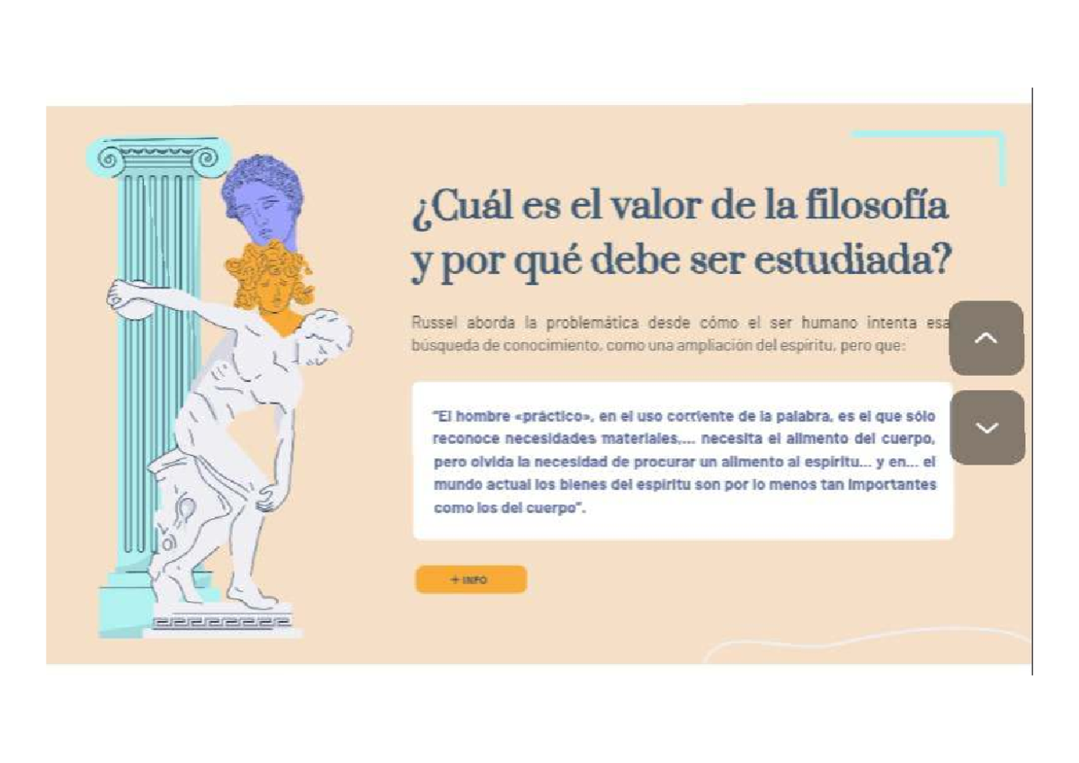 El valor de la filosofía - .. y en... el mundo actual los blenes del