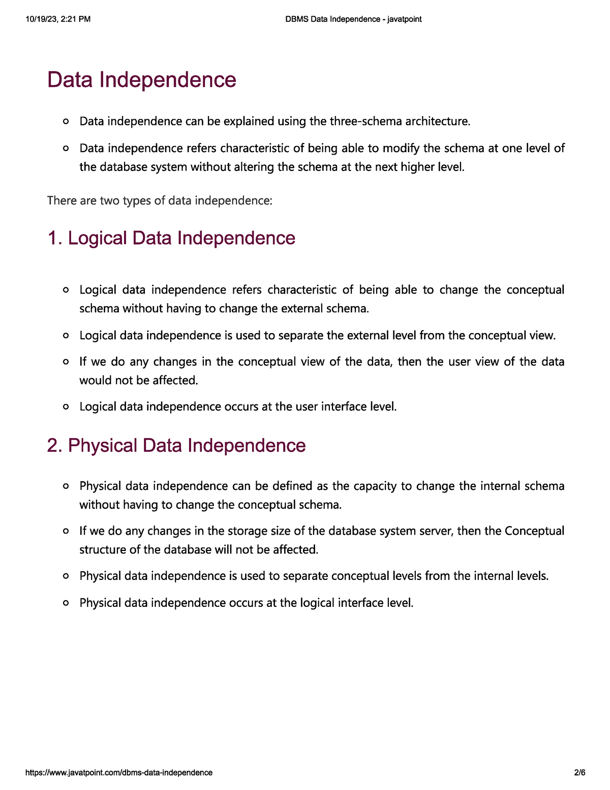 Data Independence - this is the best note - Income Tax Law & Practices ...