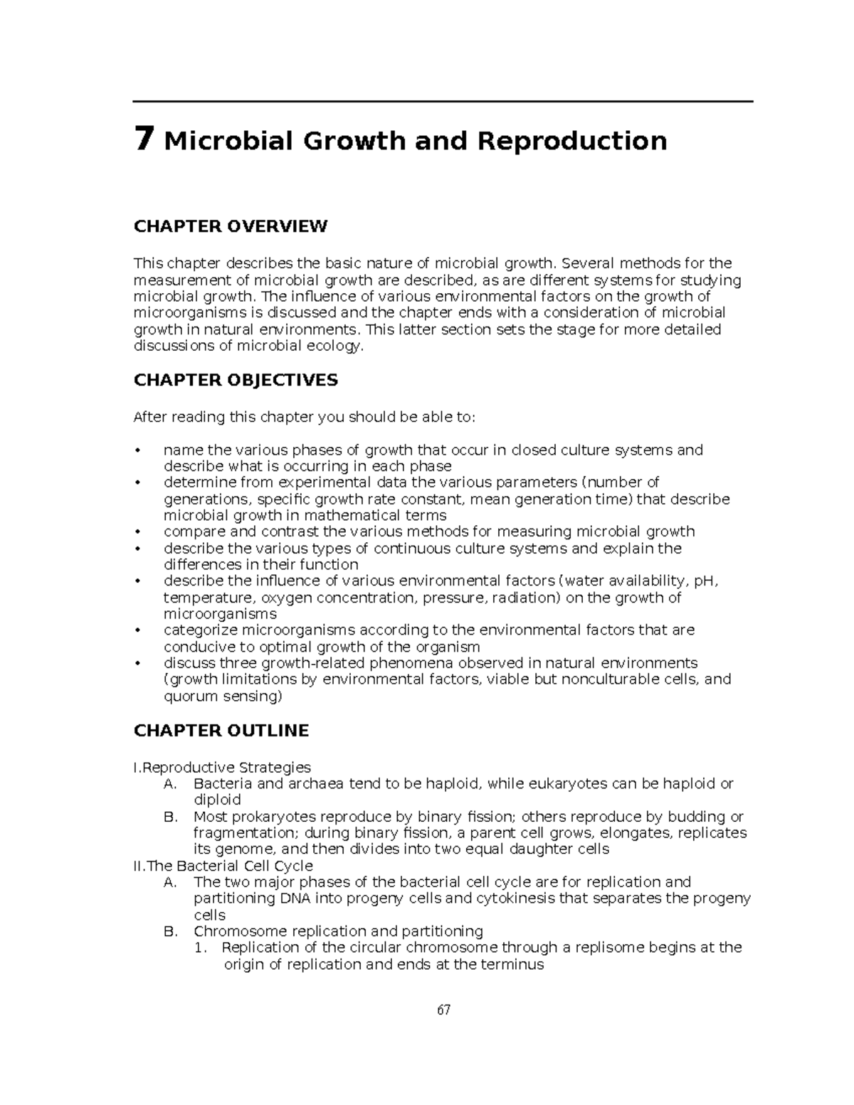 Cell Biology Lecture Notes - 7 Microbial Growth And Reproduction ...