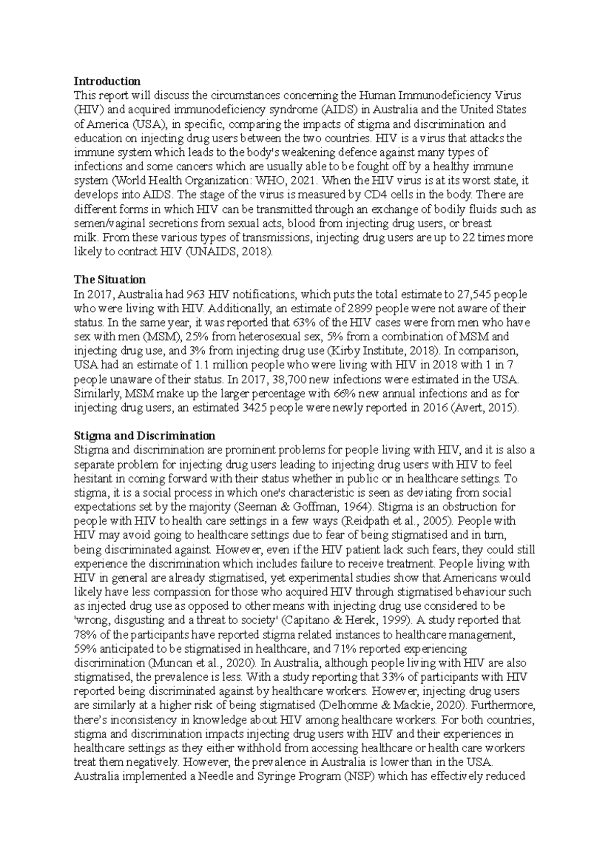 Social Determinants Of Health Assessment 3 HIV/AIDS - PHE1SDH - LaTrobe ...