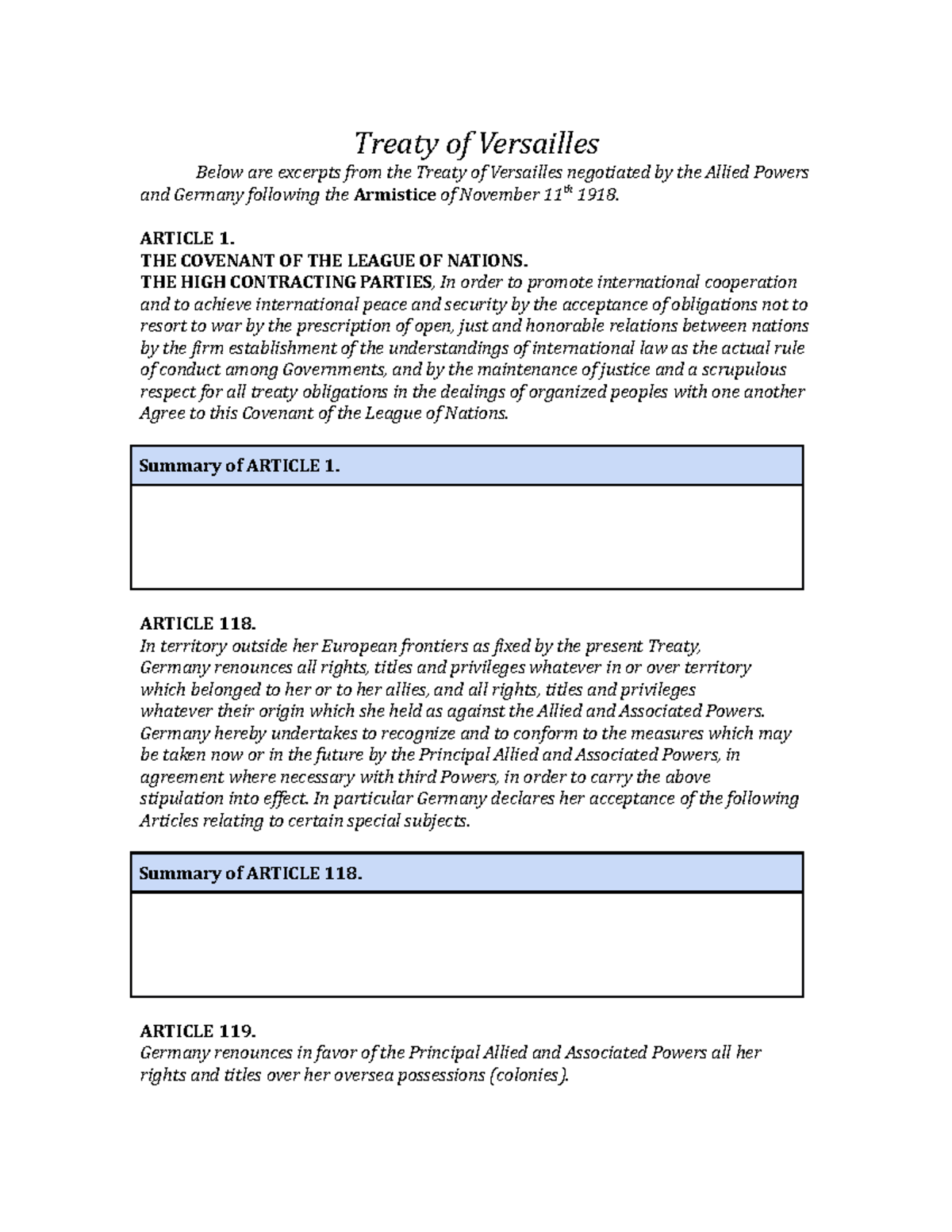 Bf971a9a-Treaty+of+Versailles+(Reading) - Treaty of Versailles Below ...