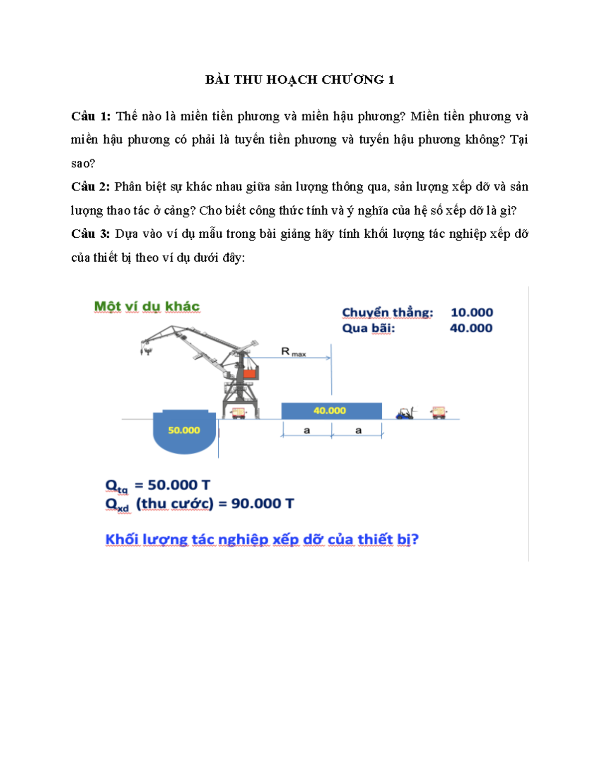 BÀI THU HOẠCH CHƯƠNG 1 - English for Logistics - BÀI THU HO¾CH CH ̄¡NG ...