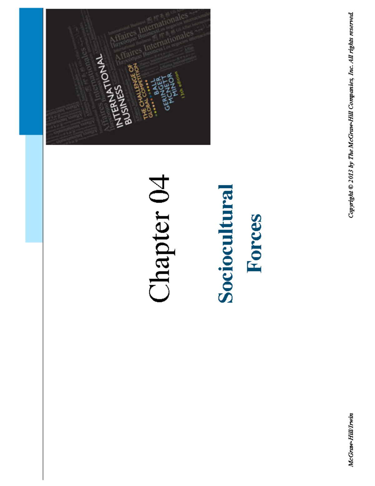 Chap004 - Lecture notes 4 - Chapter 04 Sociocultural Forces McGraw-Hill ...