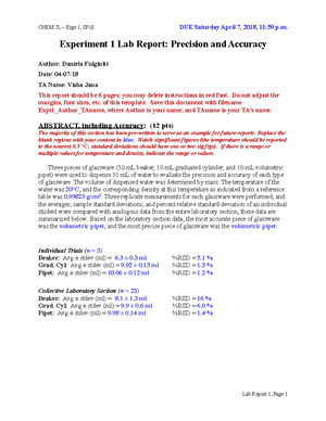 CHEM 7L Manual - Experiment 2 S23 - CHEM 7L - UCSD - Studocu