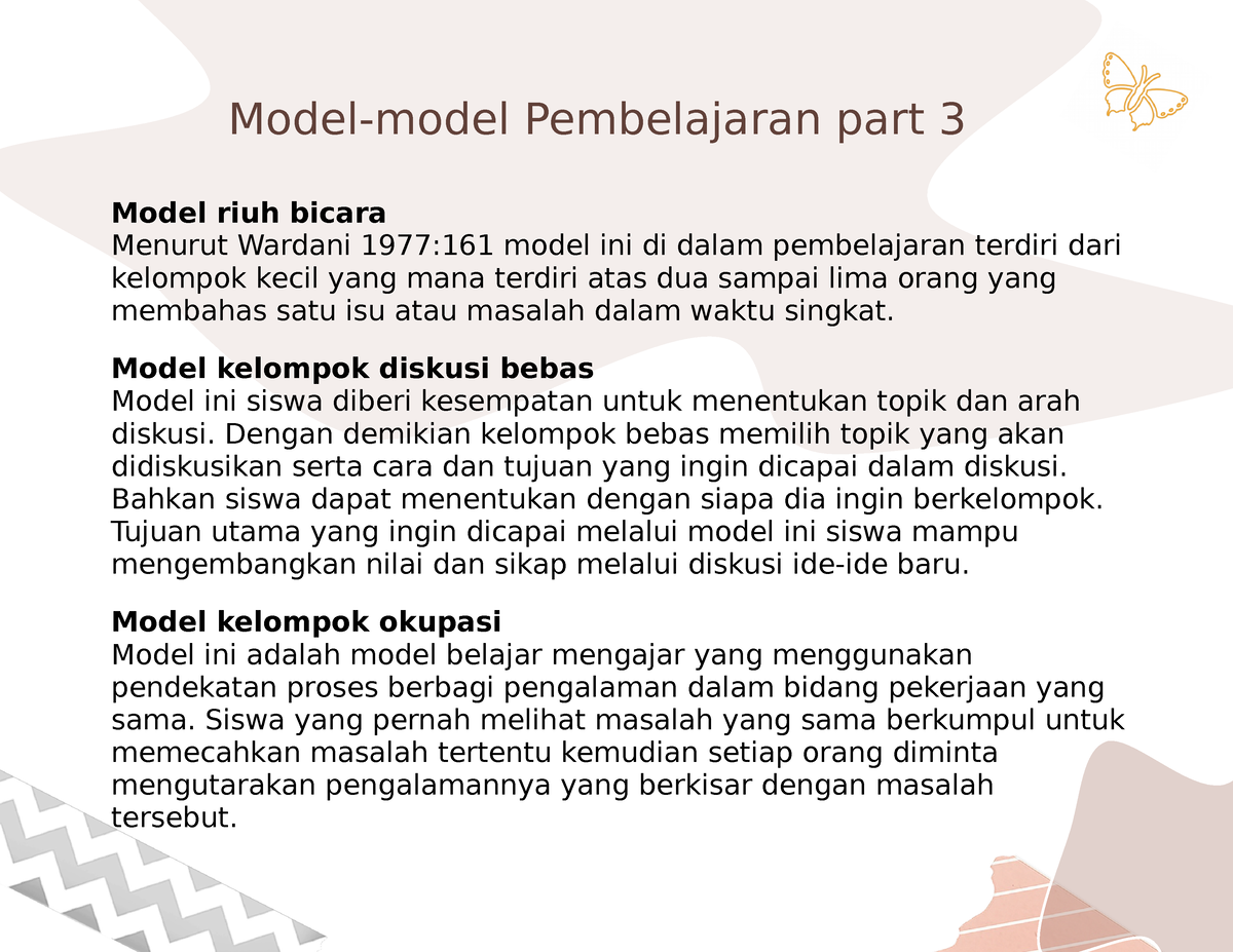 Model-model Pembelajaran Part 3 - Model Kelompok Diskusi Bebas Model ...