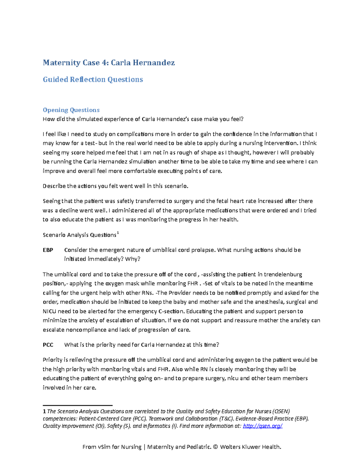 Carla Guided yes ths is it Maternity Case 4 Carla Hernandez Guided Reflection Questions