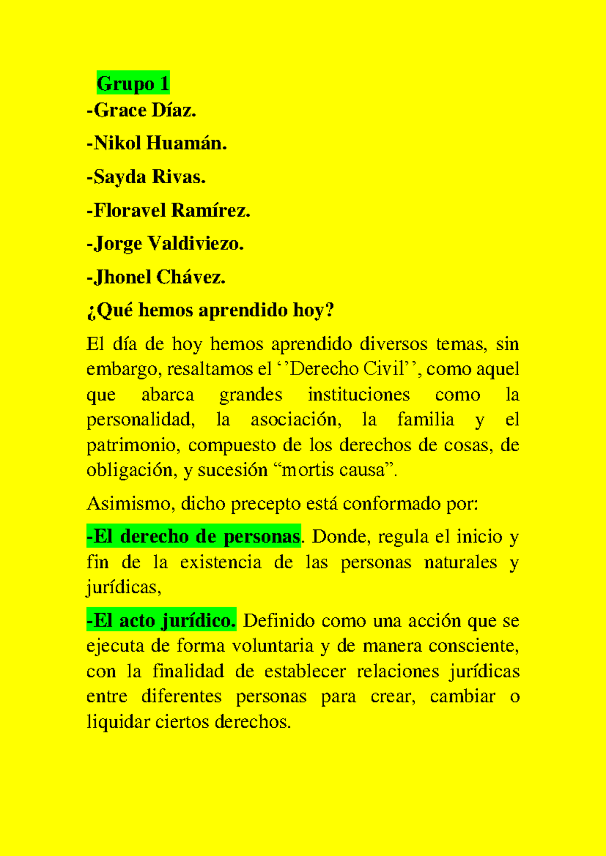 Trabajo grupal en clase - Grupo 1 -Grace Díaz. -Nikol Huamán. -Sayda ...