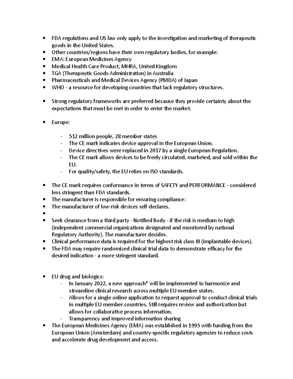 Marketing of therapeutic goods FDA regulations and US law only apply