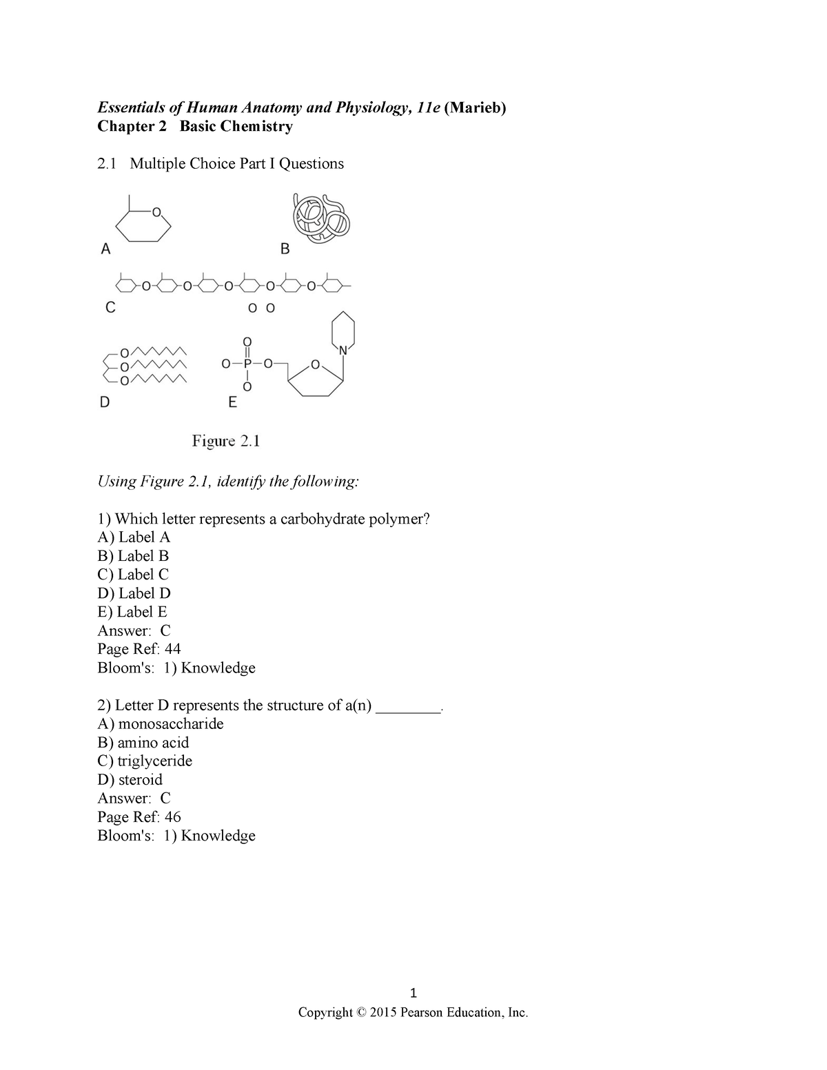 Chapter 2 Test Bank - None - 1 Essentials Of Human Anatomy And ...