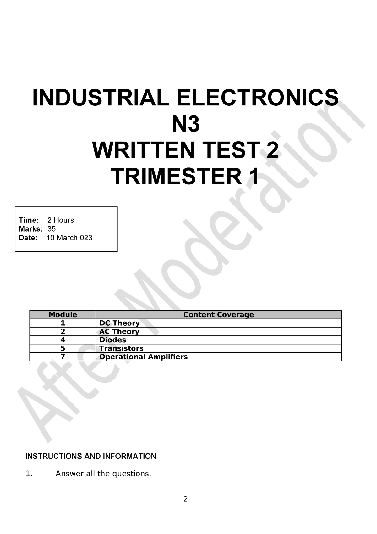 Sharing N3 Industrial Electronics TEST 2 - INDUSTRIAL ELECTRONICS N ...