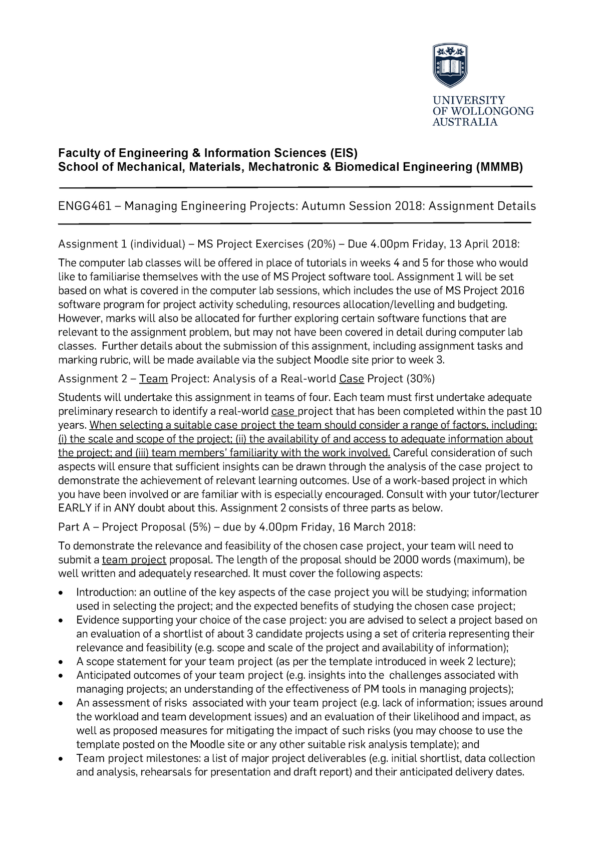 ENGG461 Assignment Details - Warning: TT: undefined function: 32 ...