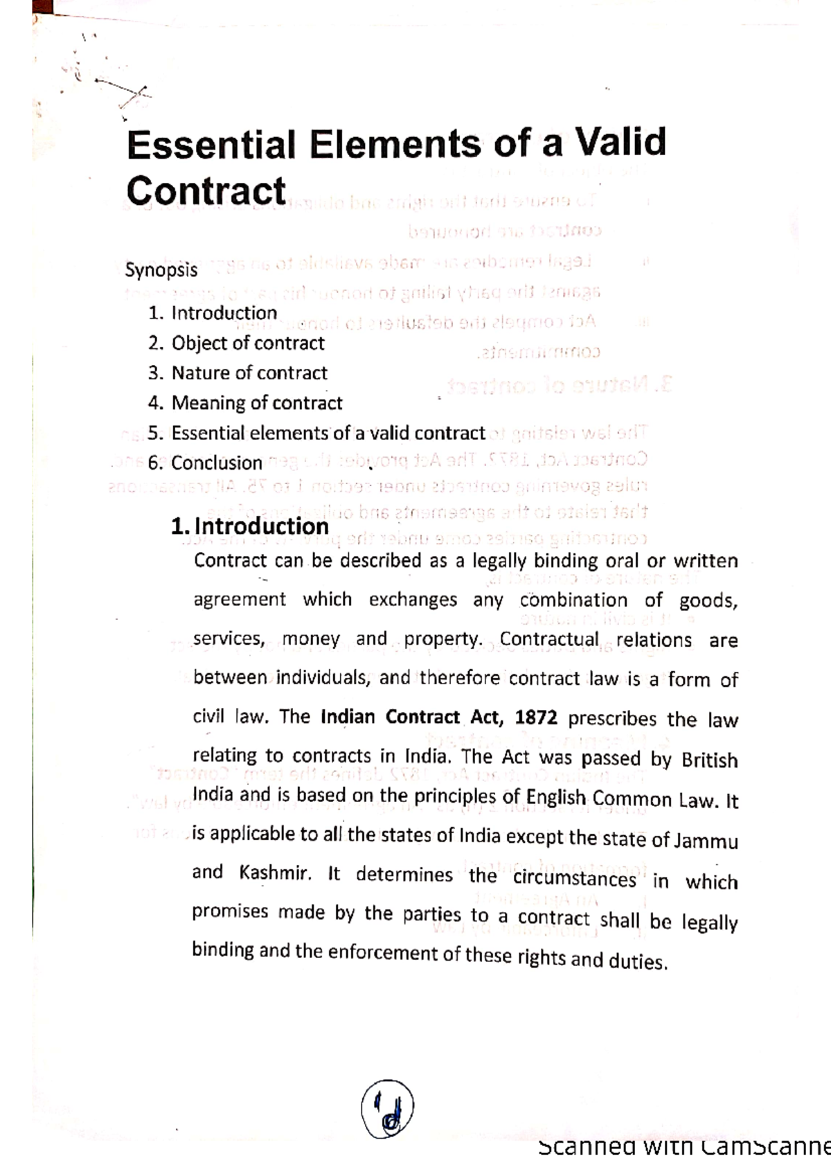 Contract-1 Notes - This will give you an idea on how to write your ...