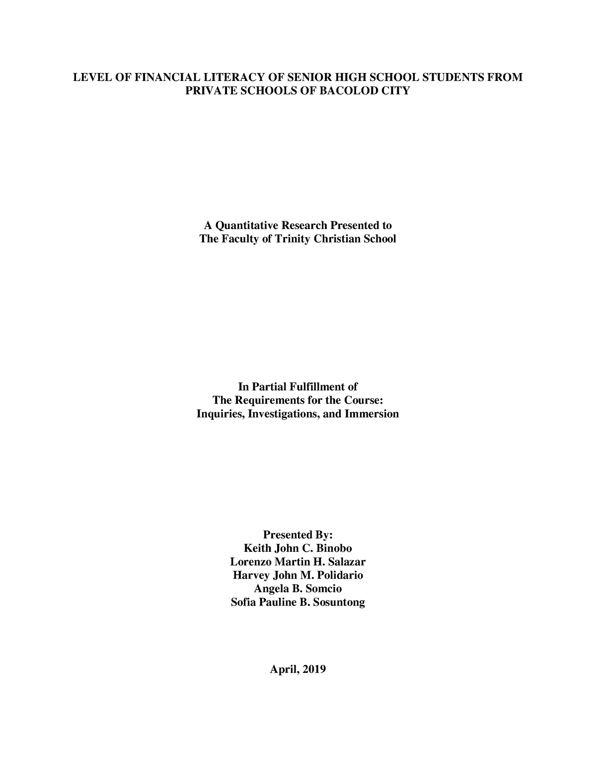 financial literacy thesis pdf