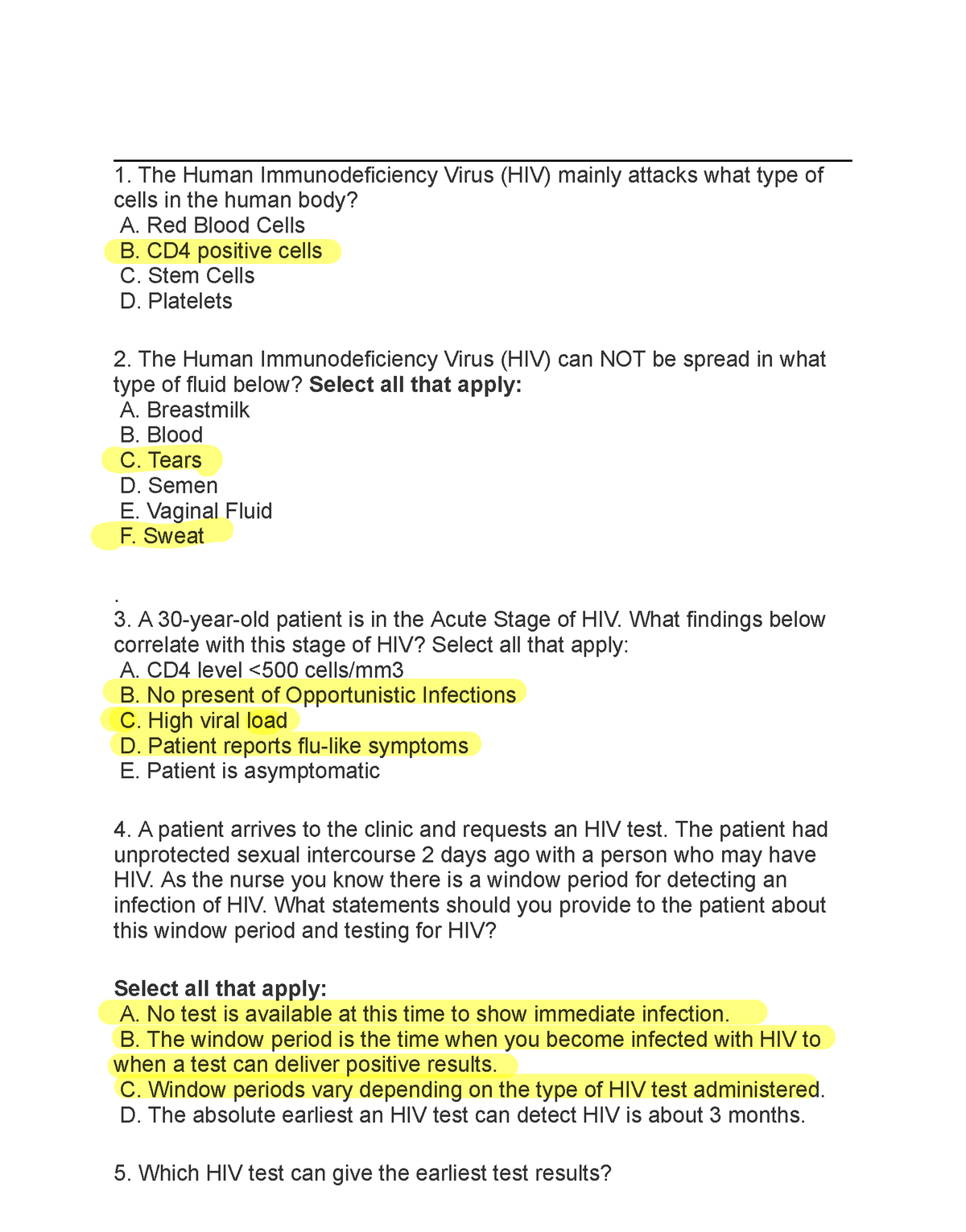 HIV+questions - HIV - The Human Immunodeficiency Virus (HIV) mainly ...