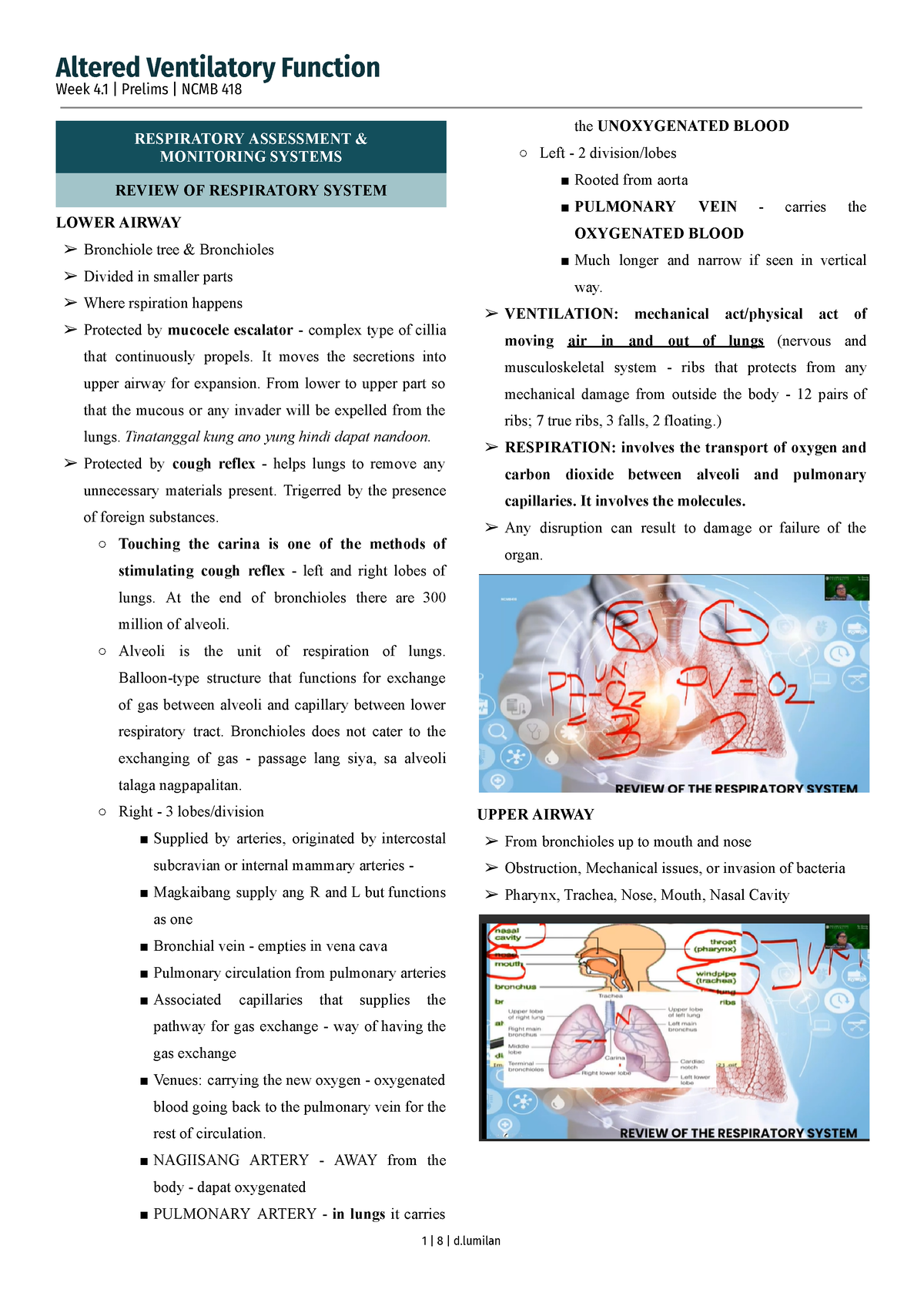 NCMB 418 Altered Ventilatory Function 4 - Altered Ventilatory Function ...