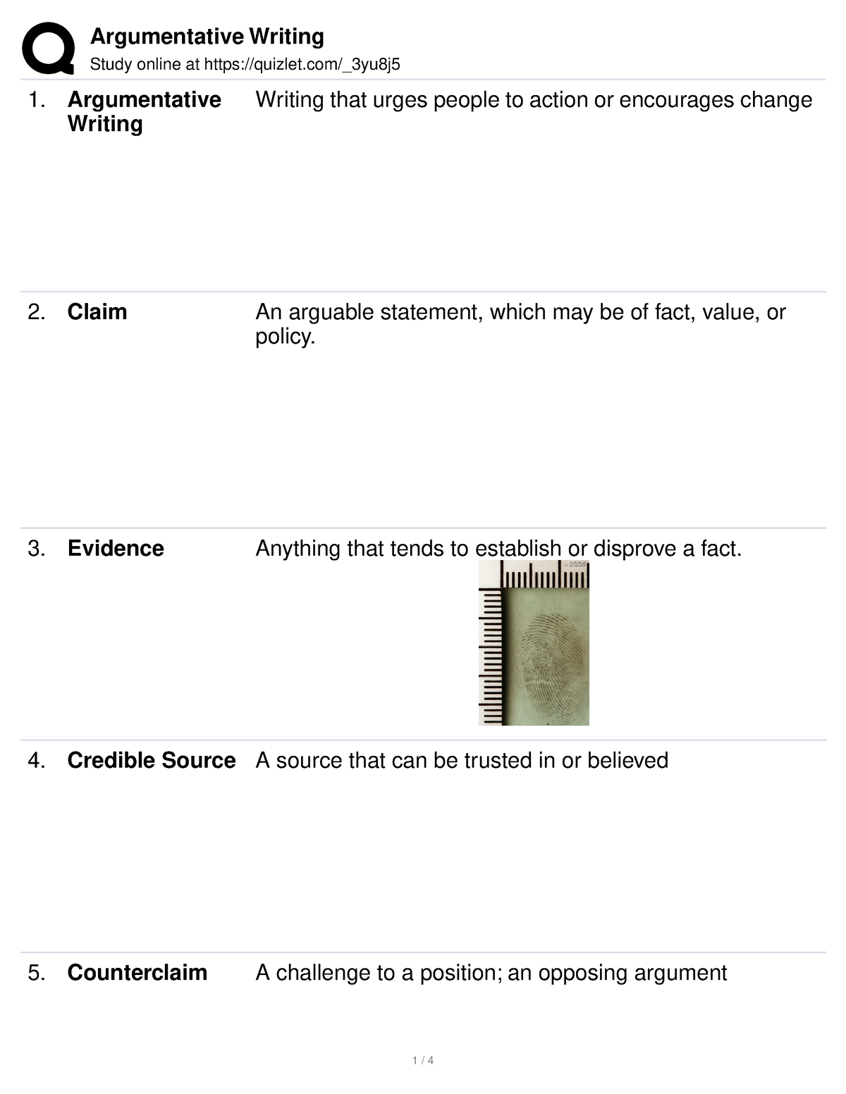 Argumentative Writing - Study Online At Quizlet/_3yu8j Argumentative ...