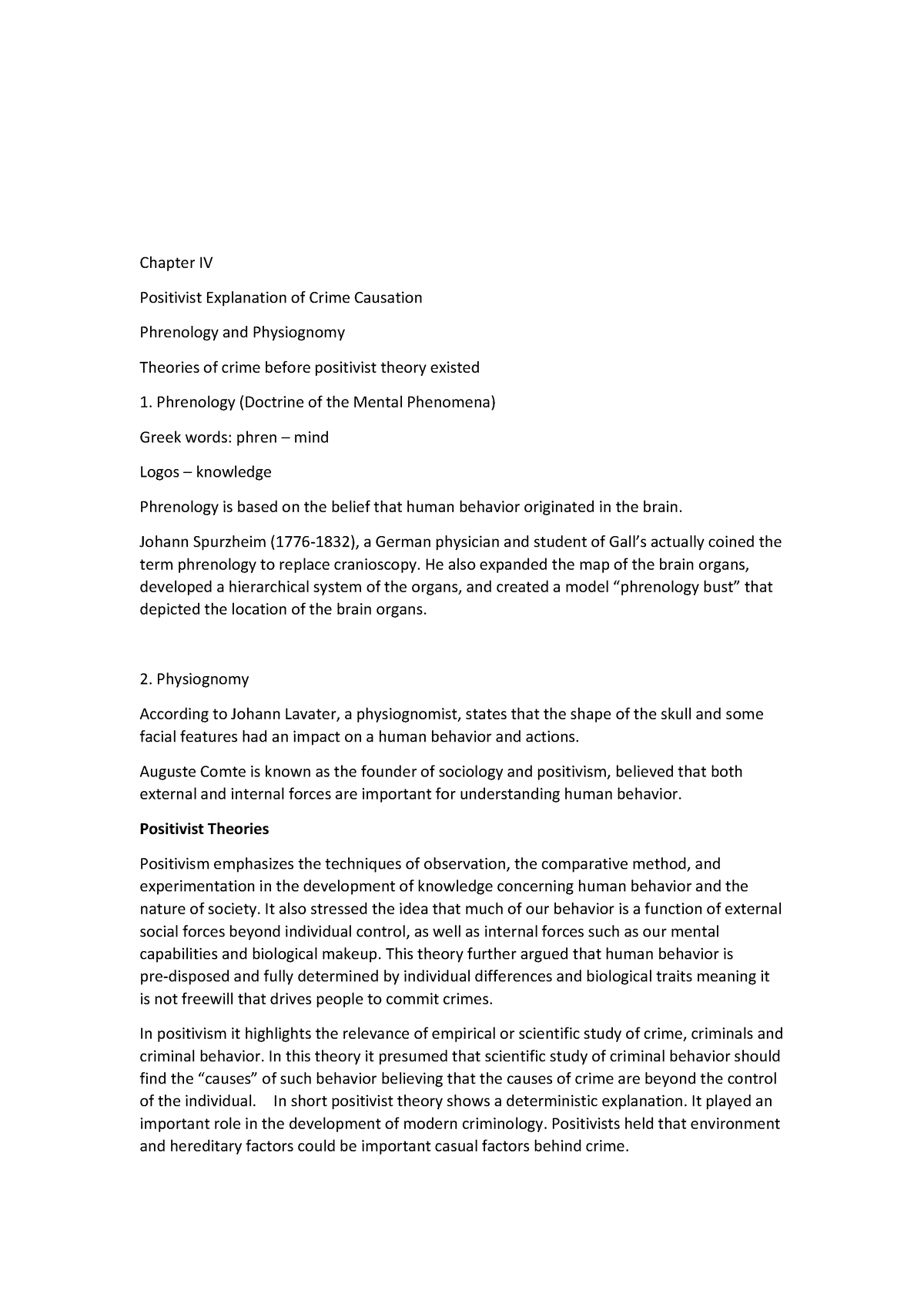 theories-of-crime-causation-notes-chapter-iv-positivist-explanation