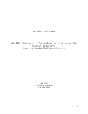 Banking Report - Grade: A - 2/2/2018 FIN 3315 Professor Meiselas ...