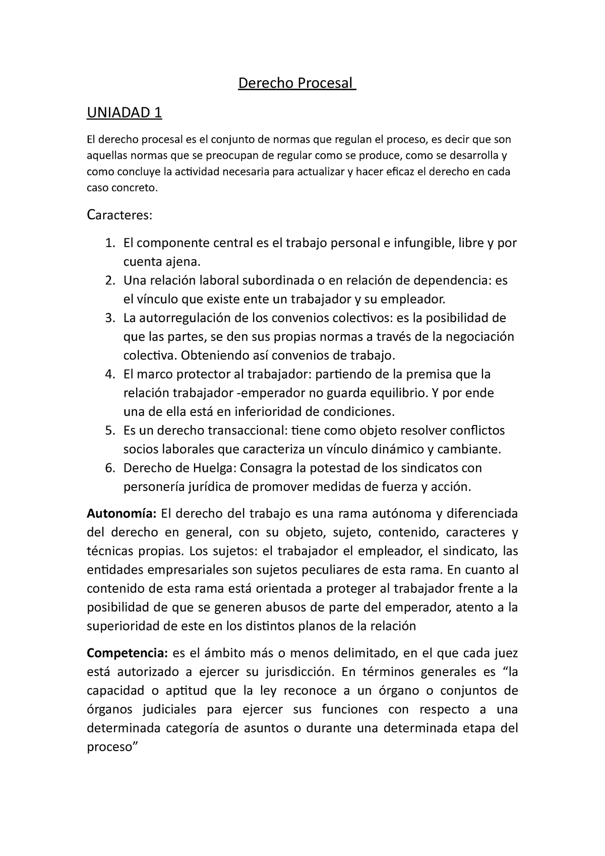 Derecho Procesal - Derecho Procesal UNIADAD 1 El Derecho Procesal Es El ...