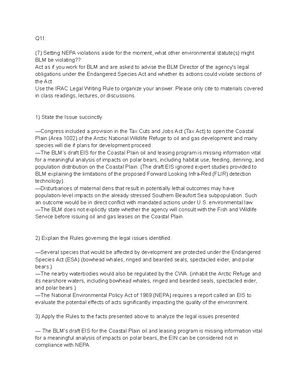 ESM 325 Writing Assignment 1 Feedback - ESM 325 Writing Assignment ...
