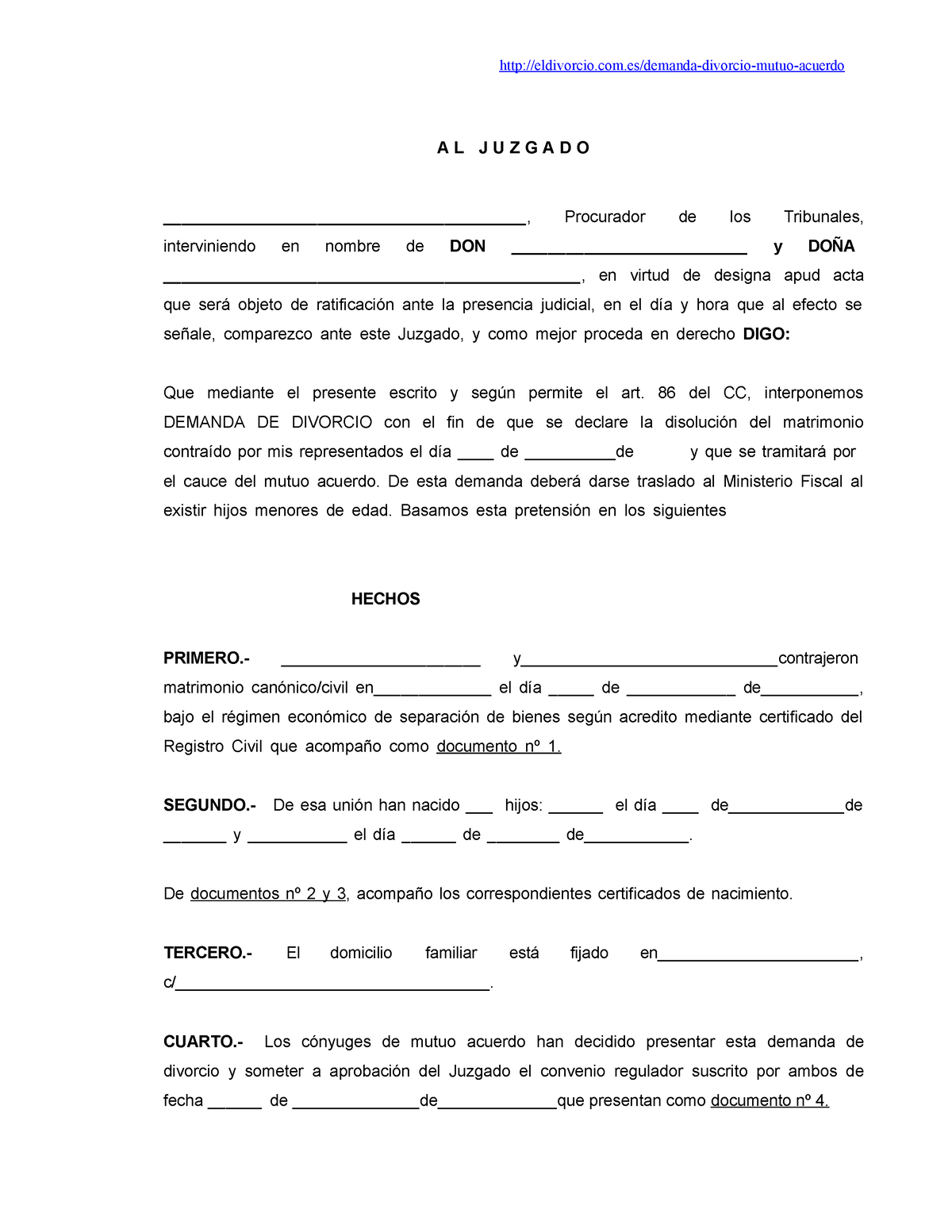 Pdf modelo demanda divorcio mutuo acuerdo /demanda-divorcio- mutuo- acuerdo A L J U Z - Studocu